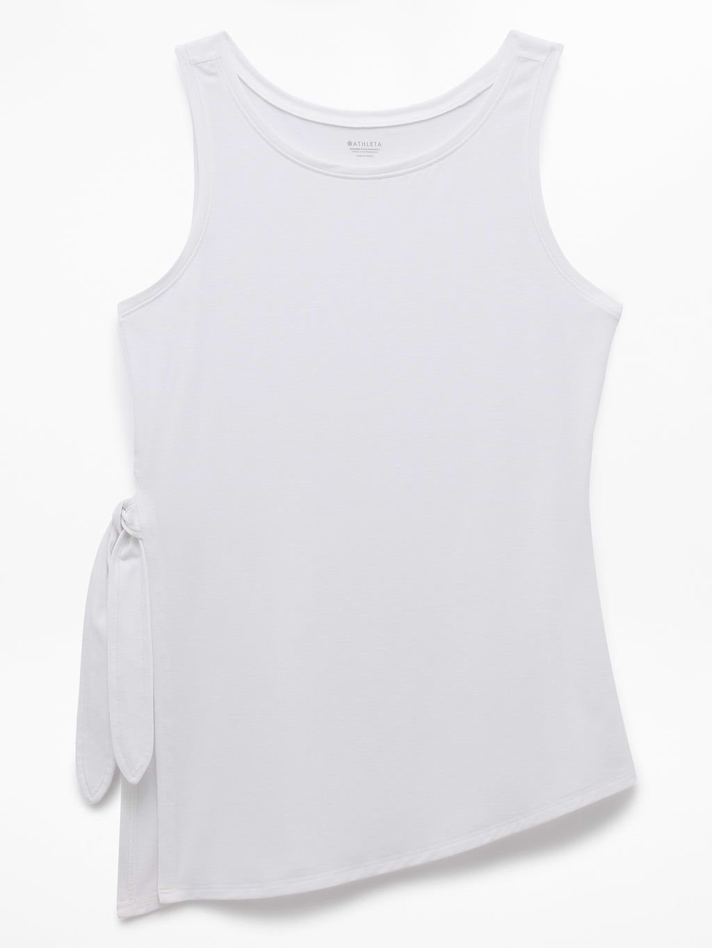 Move With Ease Asym Tie Tank - Bright White