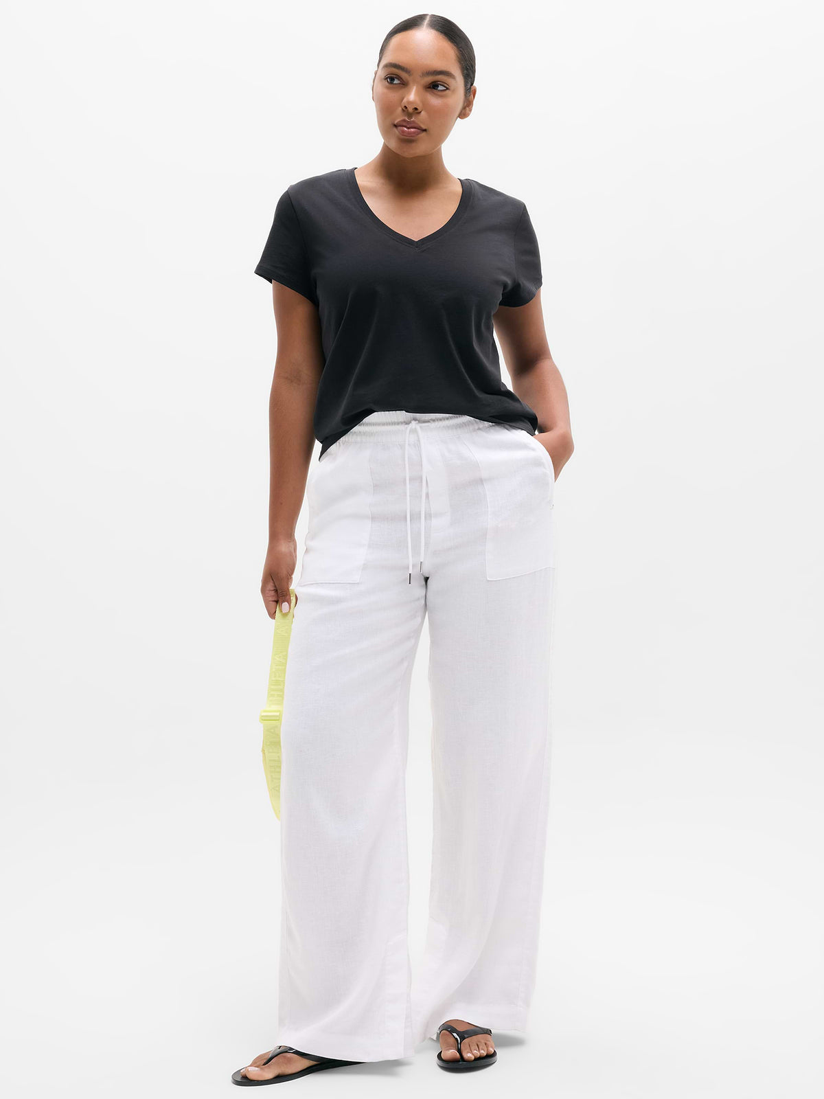 Favorite Cotton V-Neck Tee - Black