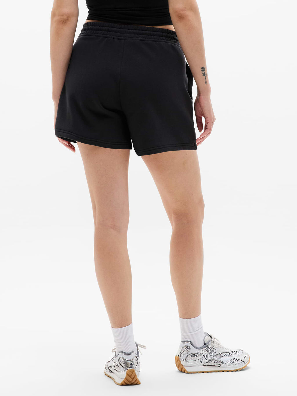 Forever Fleece Mid Rise 4" Short - Black