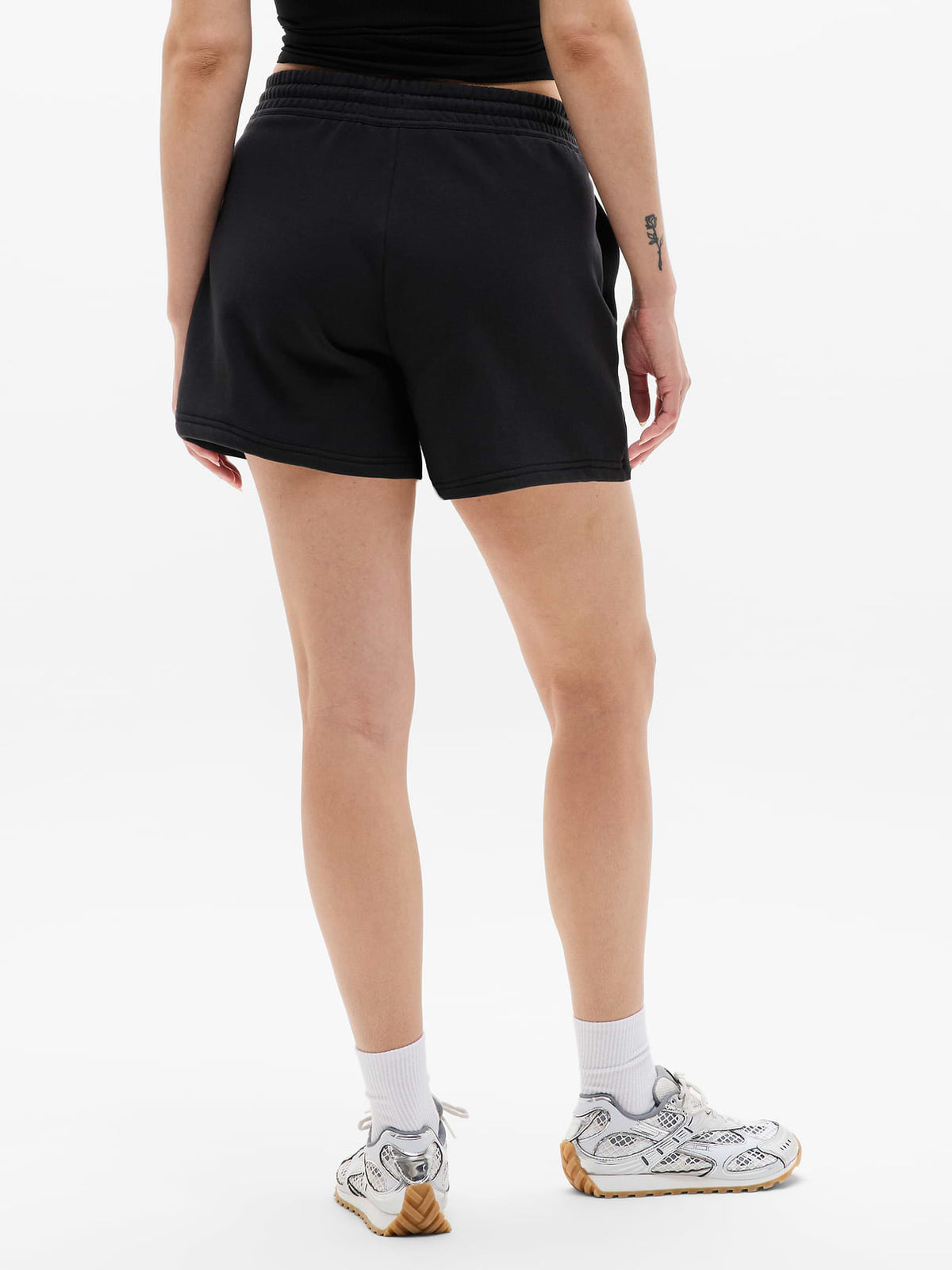 Forever Fleece Mid Rise 4" Short - Black