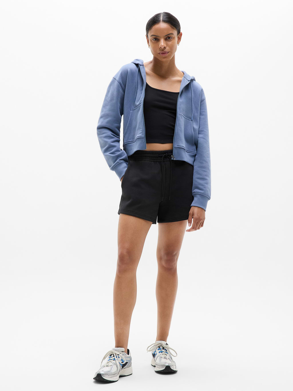 Forever Fleece Mid Rise 4" Short - Black