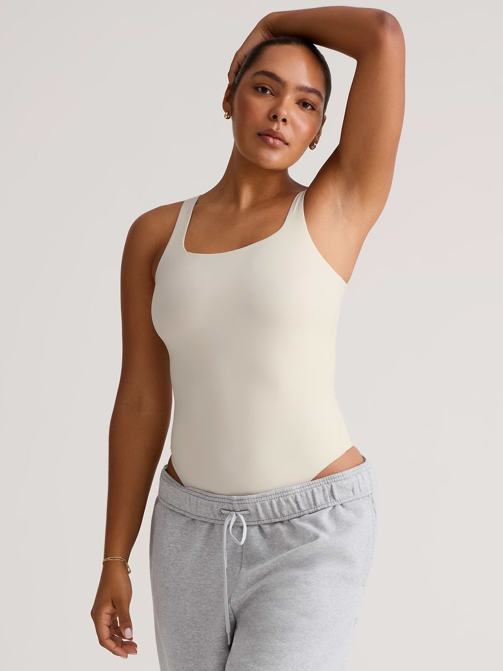 BodyMove Square Neck Bodysuit - Bone