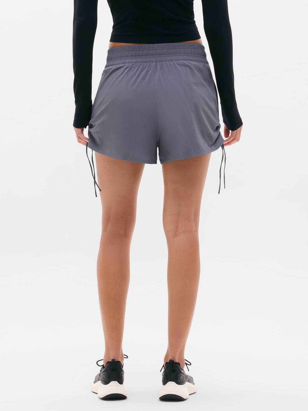 Weekender High Rise Ruched Run Short - Slate