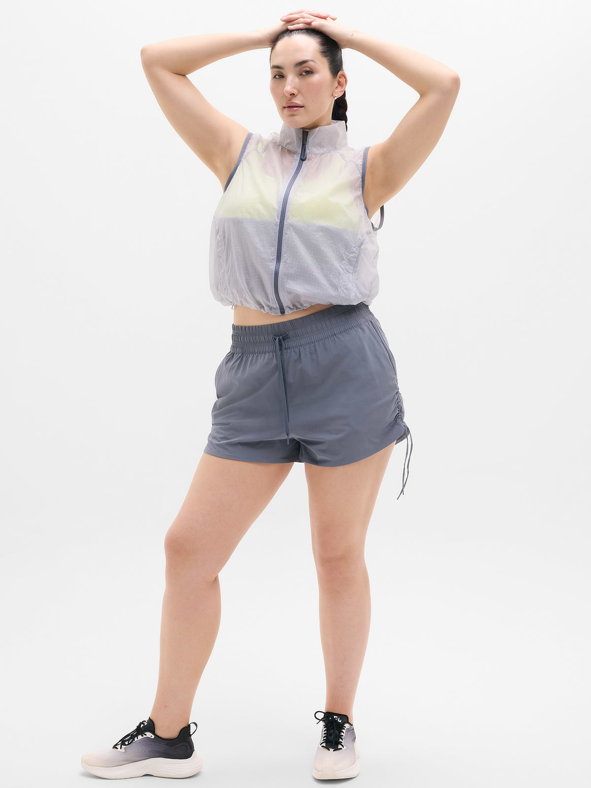Weekender High Rise Ruched Run Short - Slate