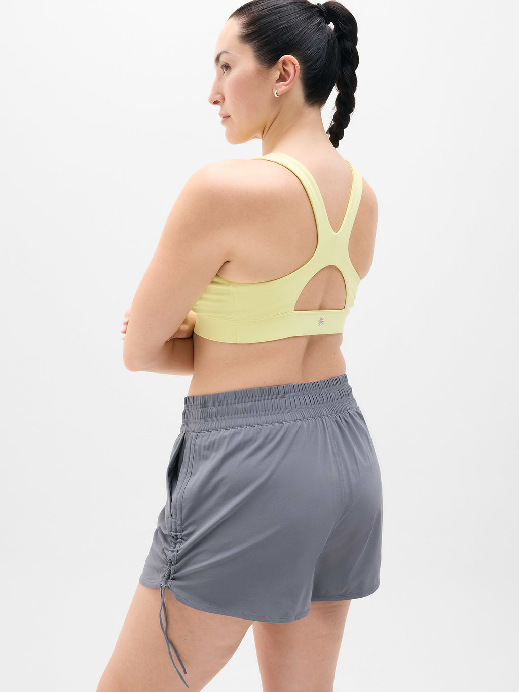 Weekender High Rise Ruched Run Short - Slate