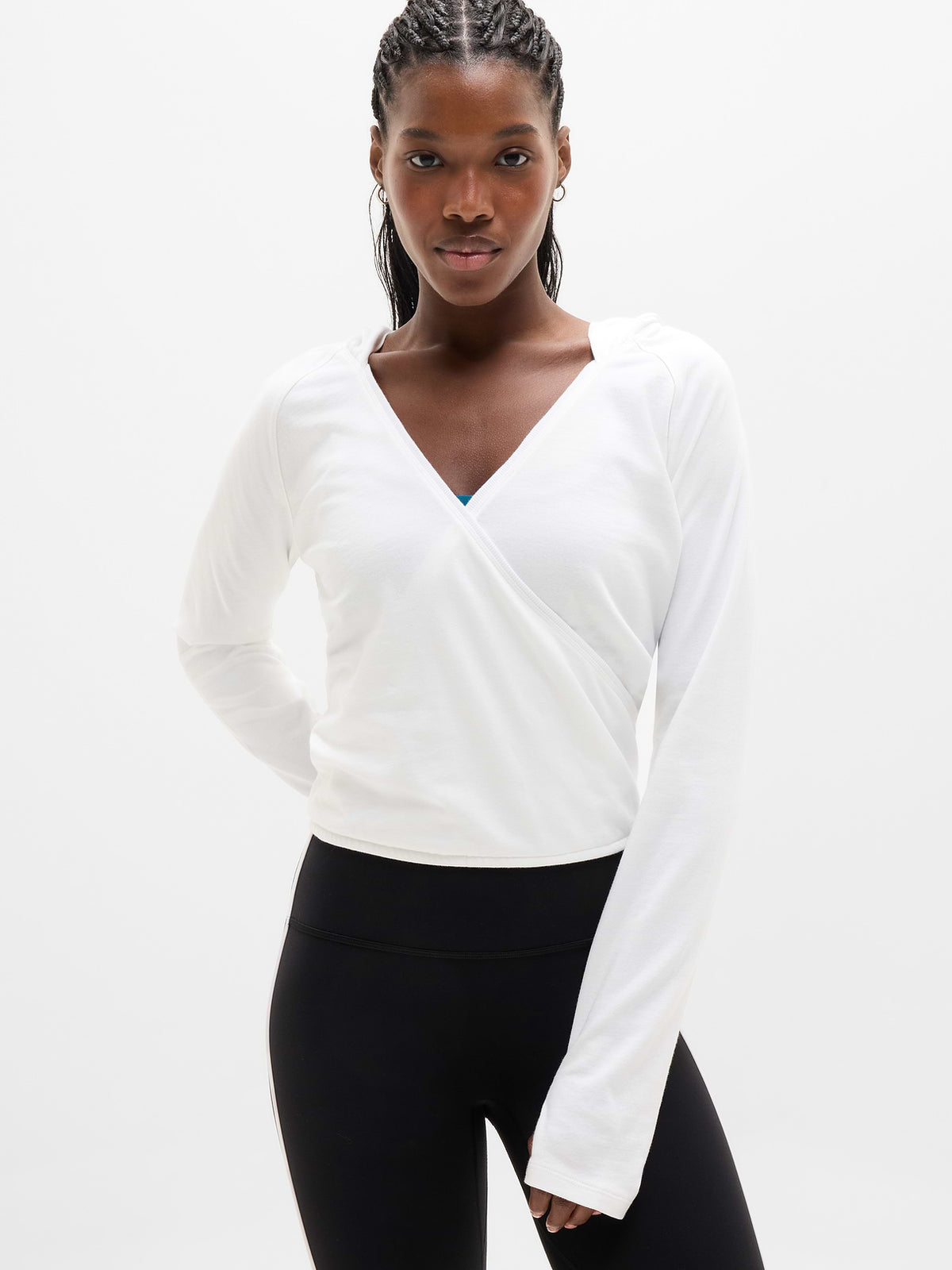 Airy Cotton Terry Wrap Hoodie - Bright White