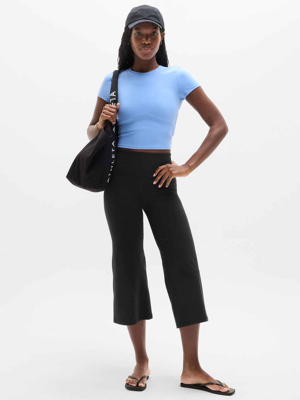 Elation High Rise Crop Flare - Black