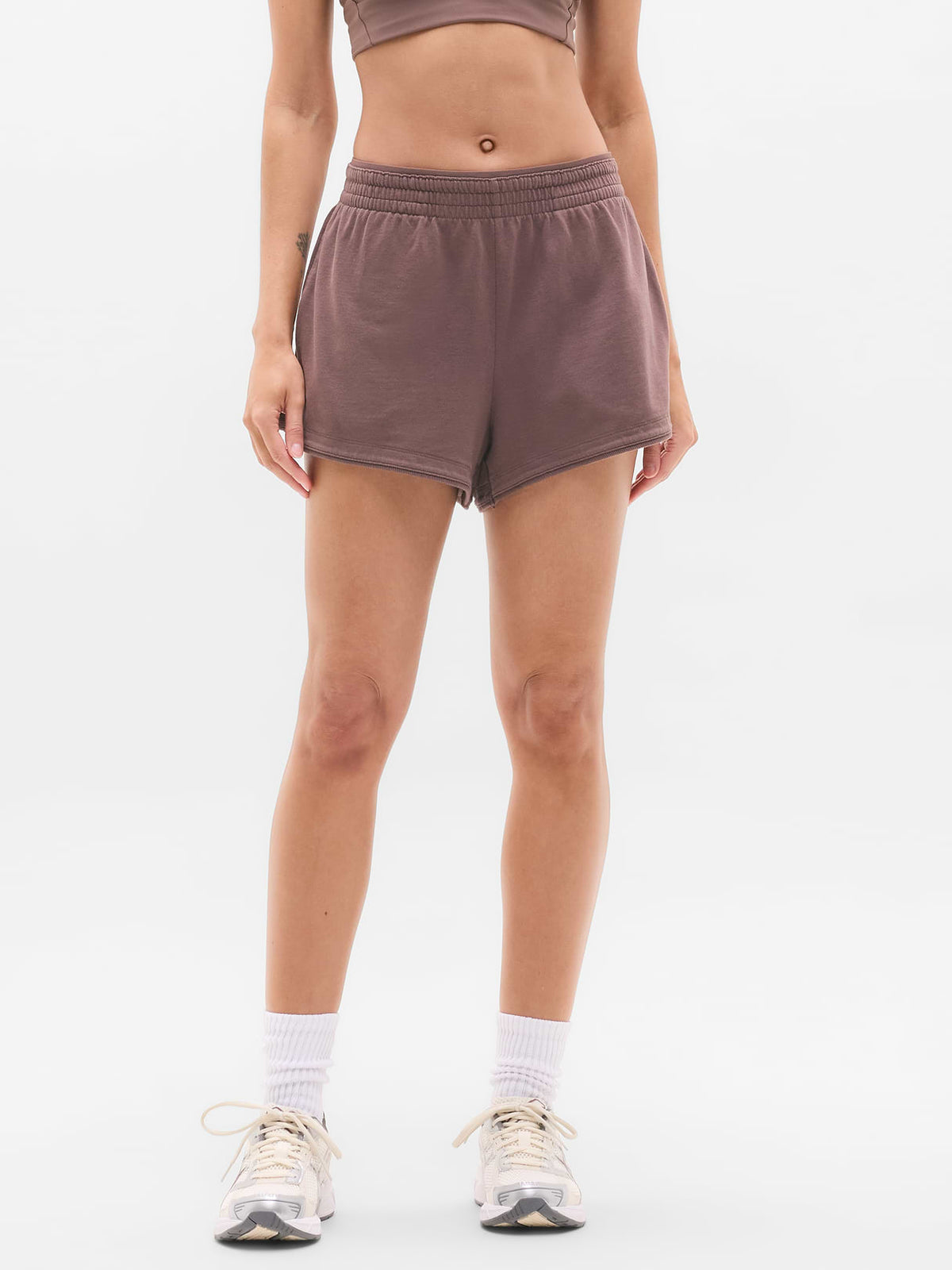 Airy Cotton Terry Shortie - Driftwood