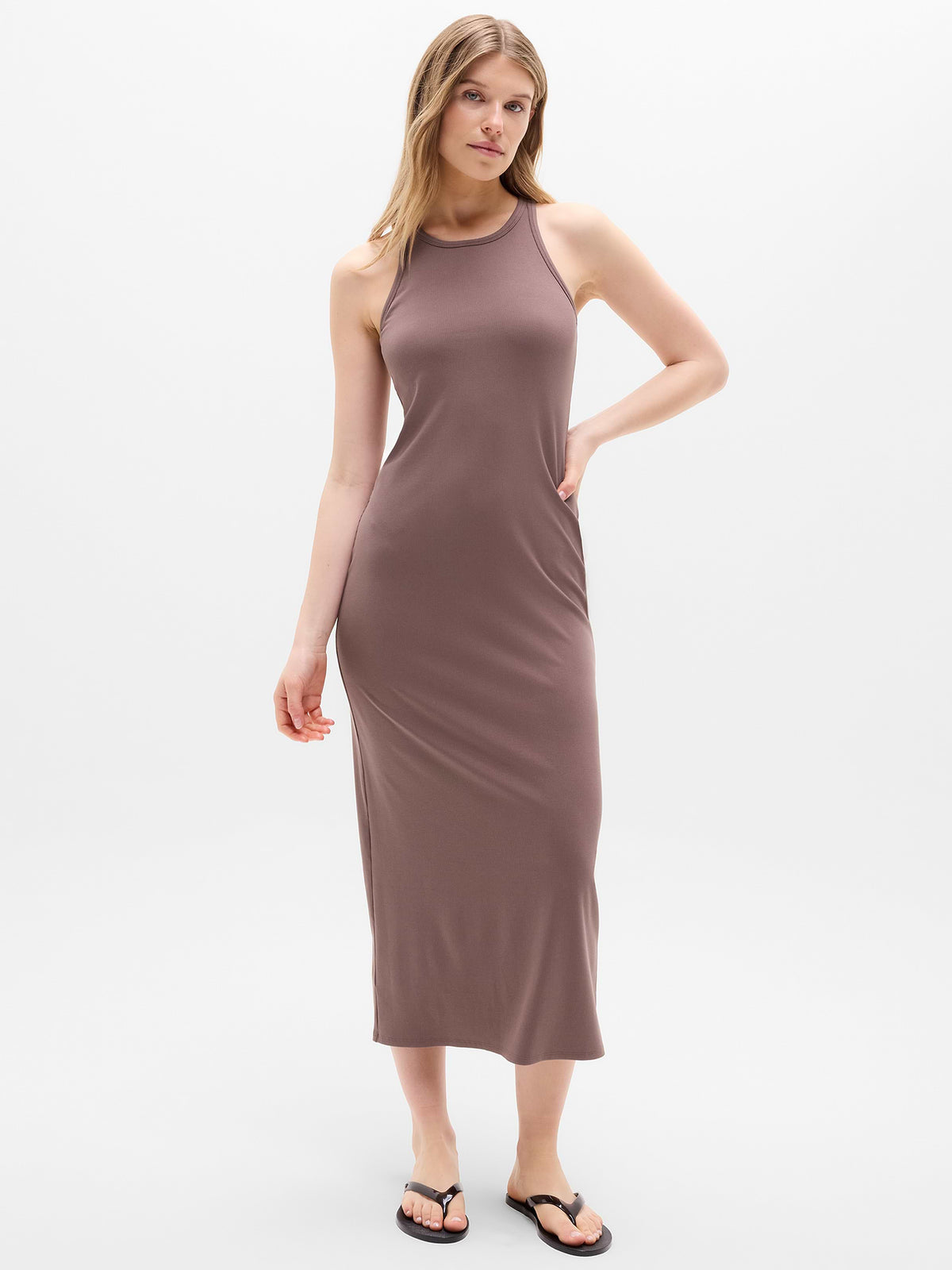 Signature Rib Maxi Dress - Driftwood