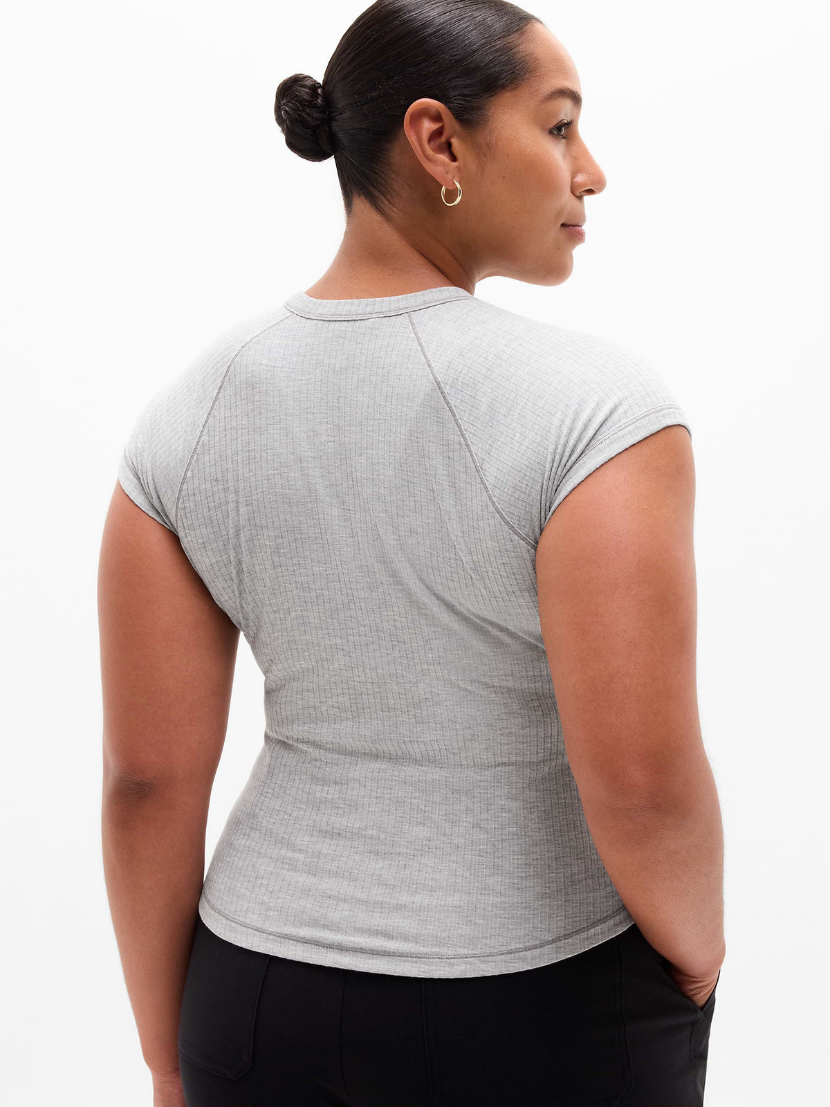 Perfect Rib Tee - Grey Heather