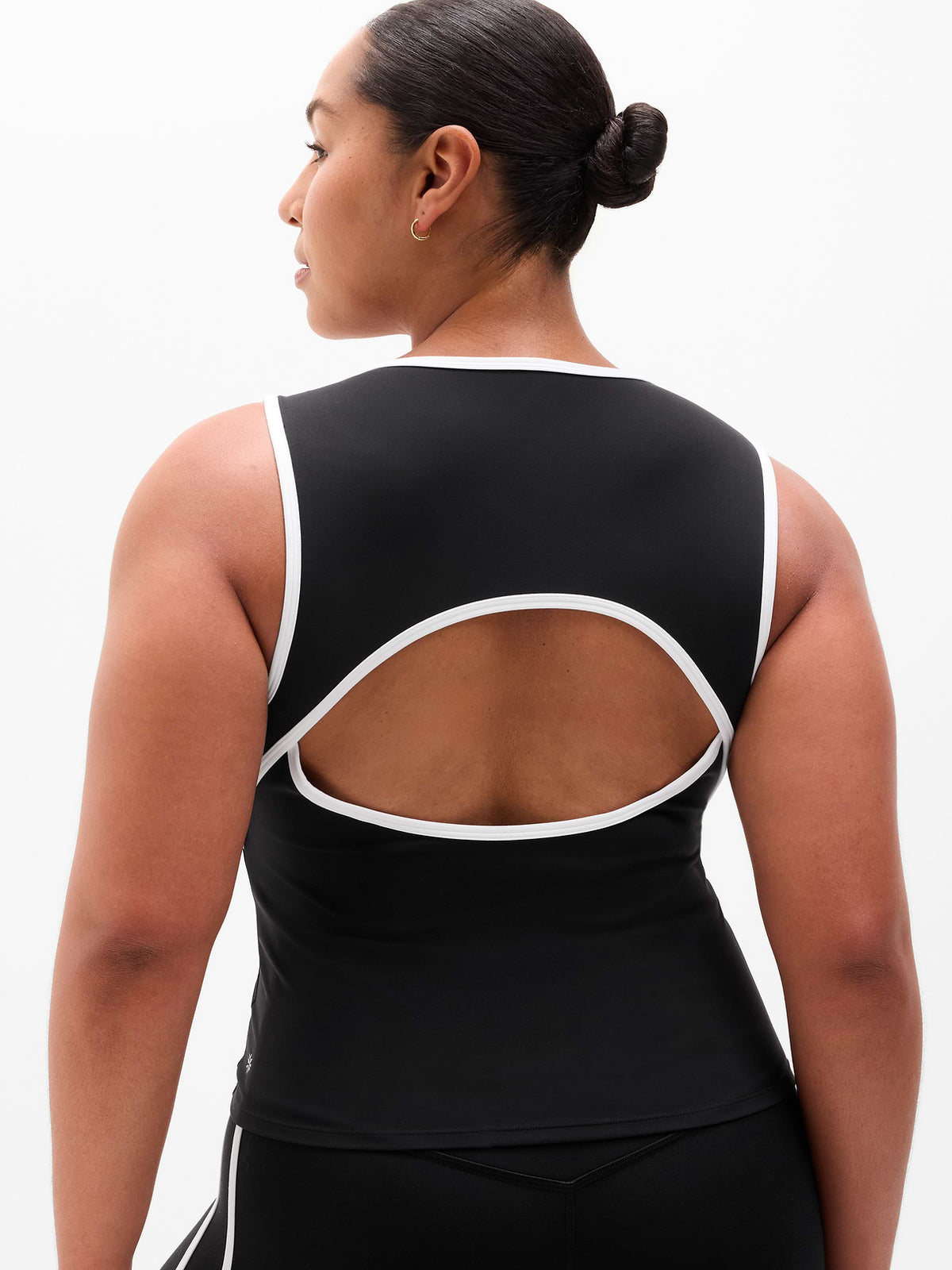 Transcend Open Back Muscle Tank - Black/Bright White