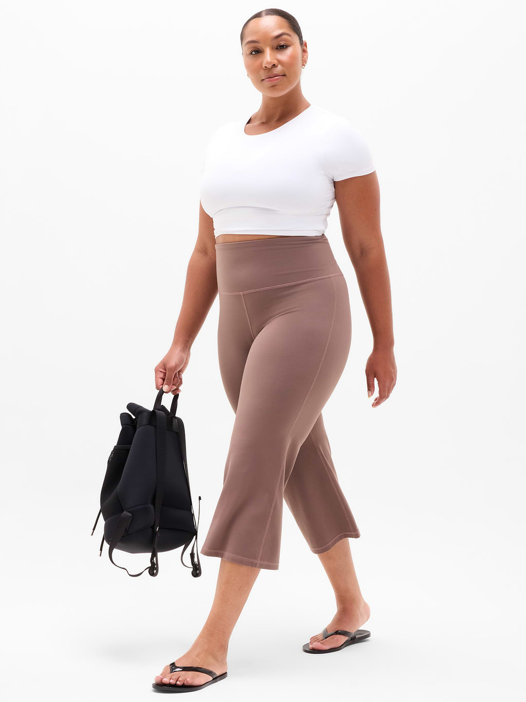 Elation High Rise Crop Flare - MINERAL BROWN
