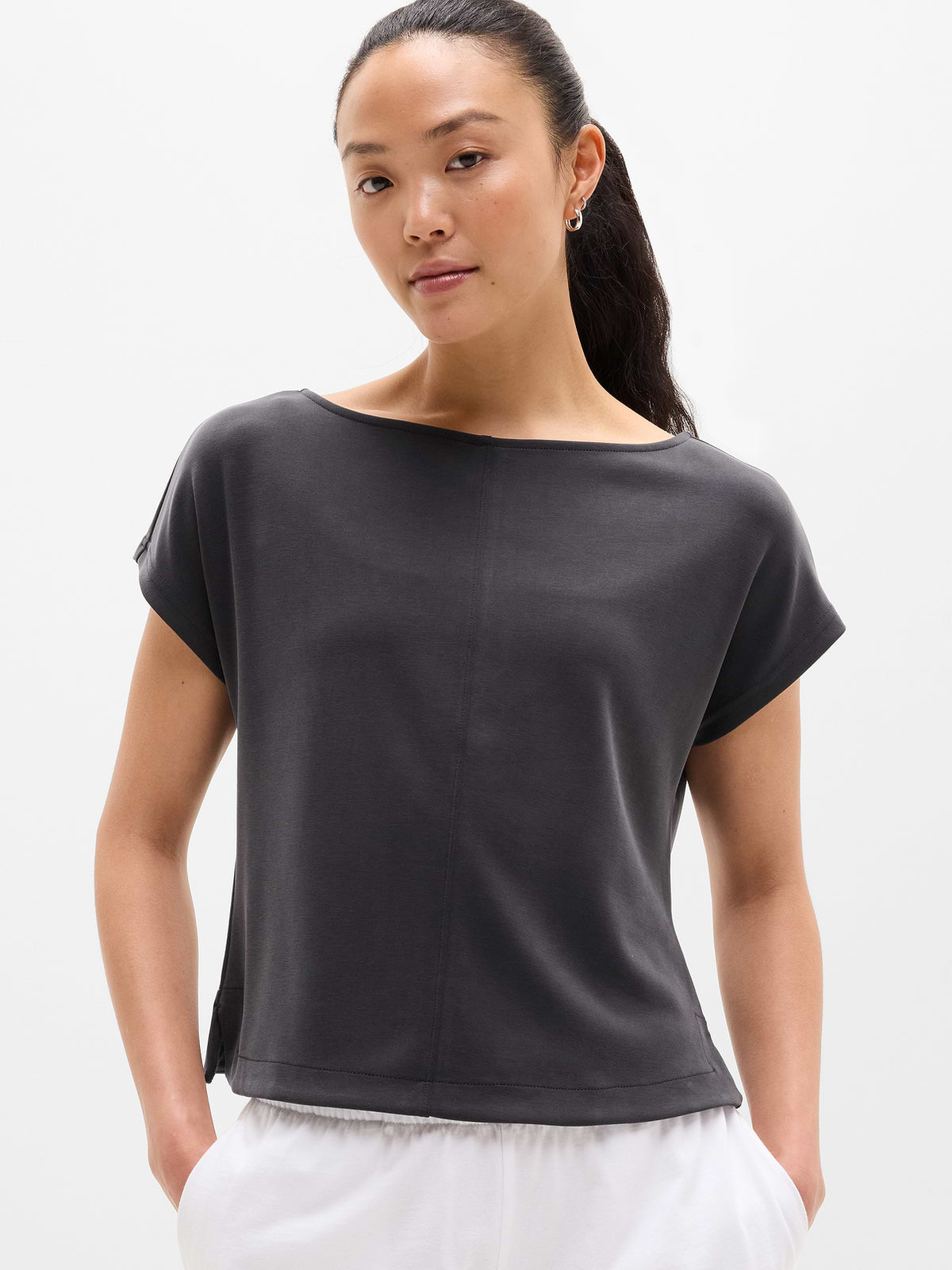 Seasoft Boat Neck Tee - Black