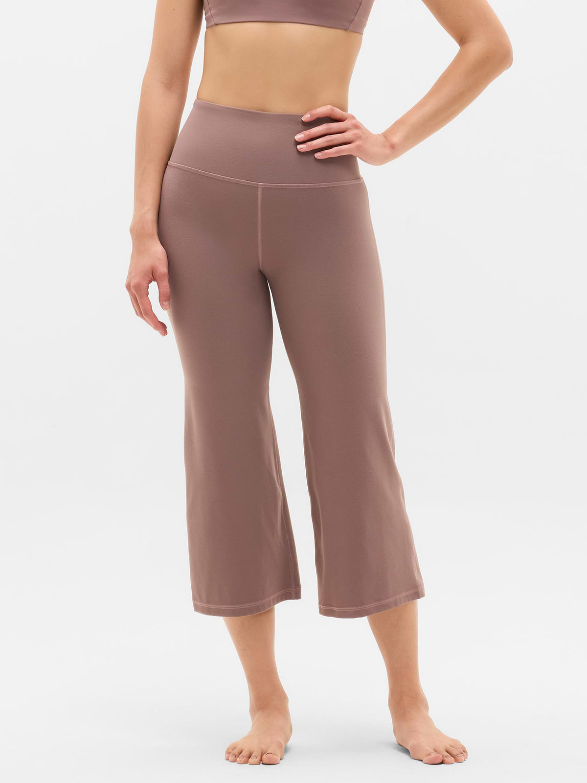 Elation High Rise Crop Flare - MINERAL BROWN