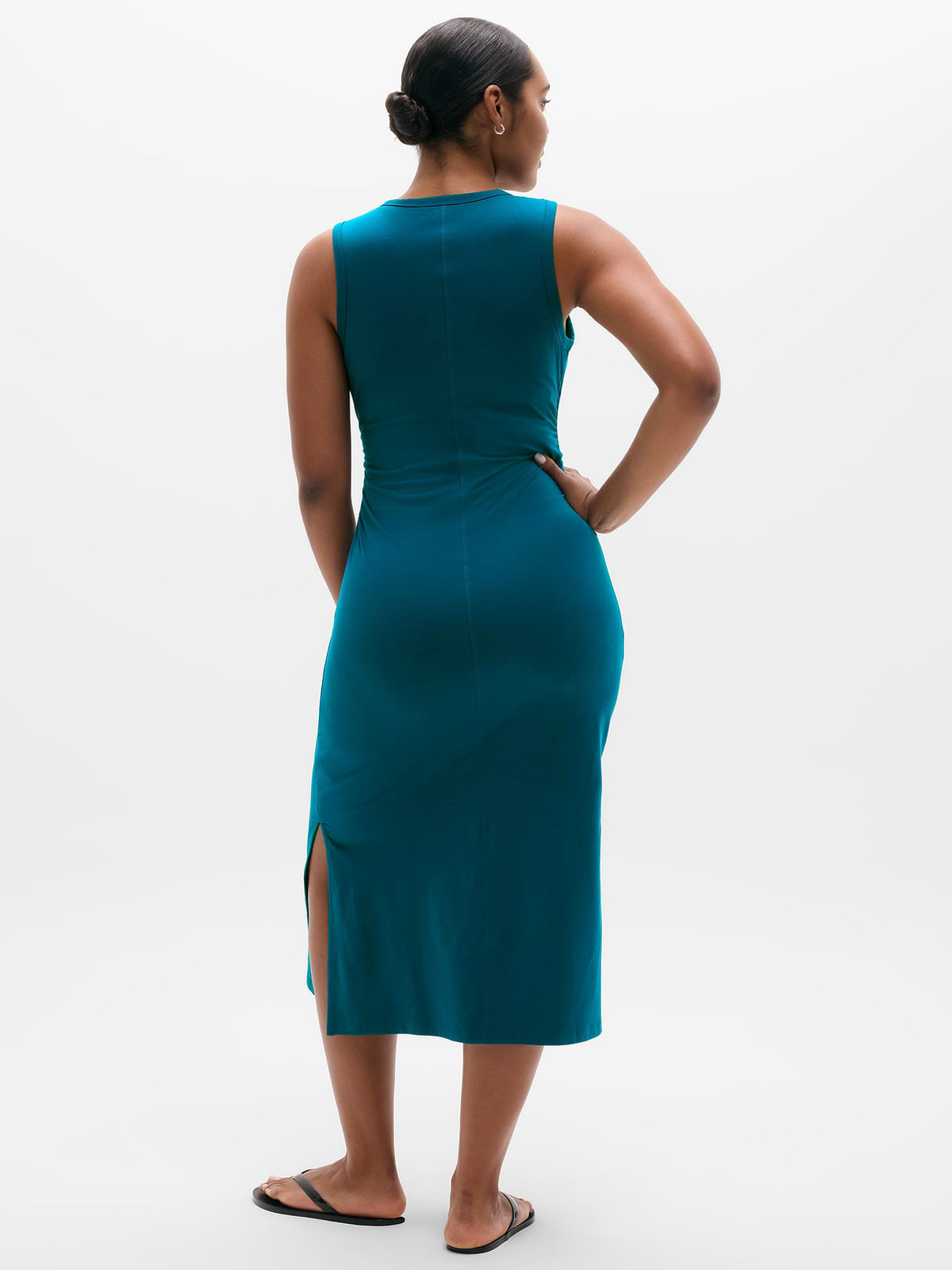 Essential V-Neck Midi Dress - Coastal Teal