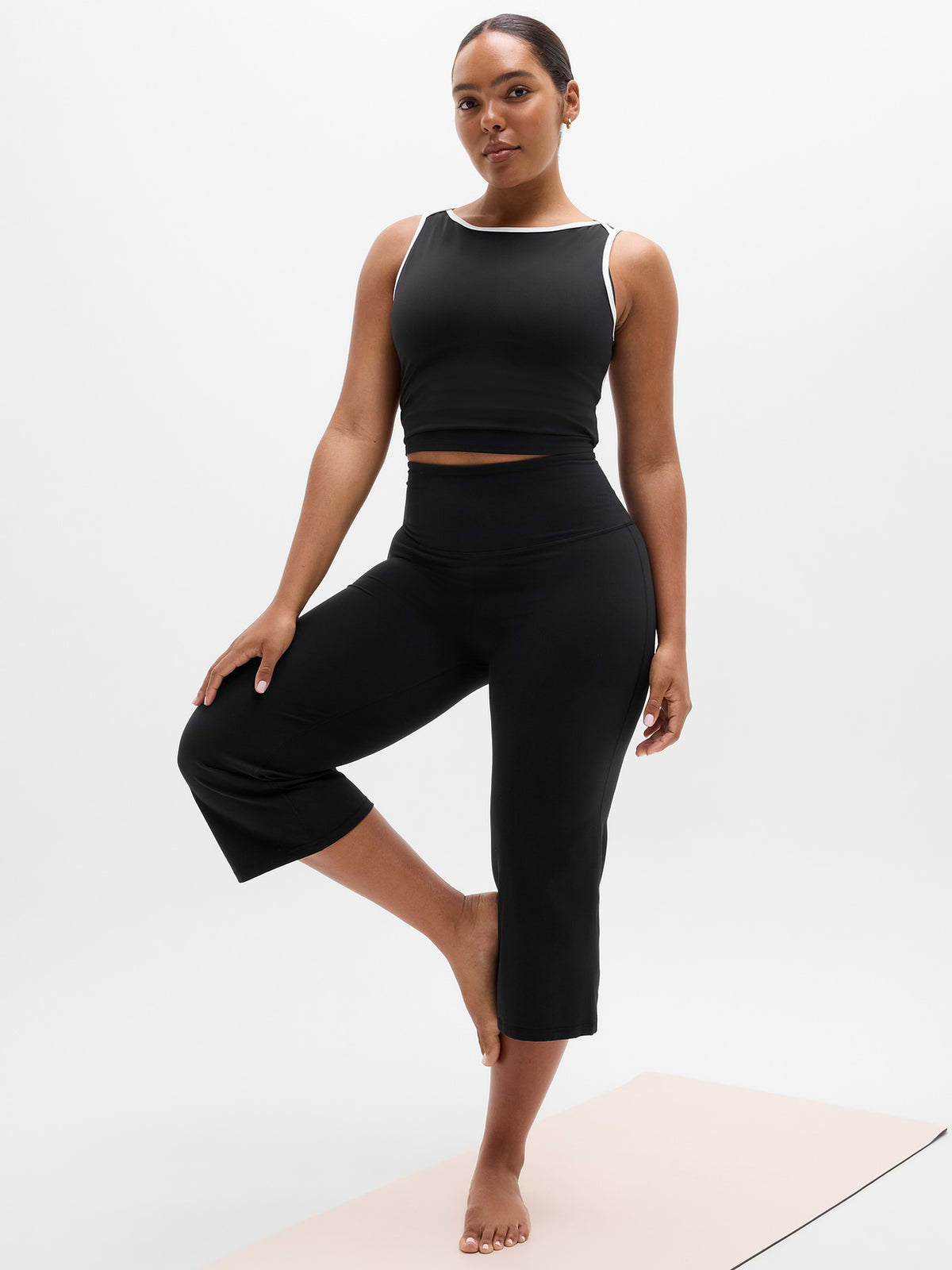 Elation High Rise Crop Flare - Black