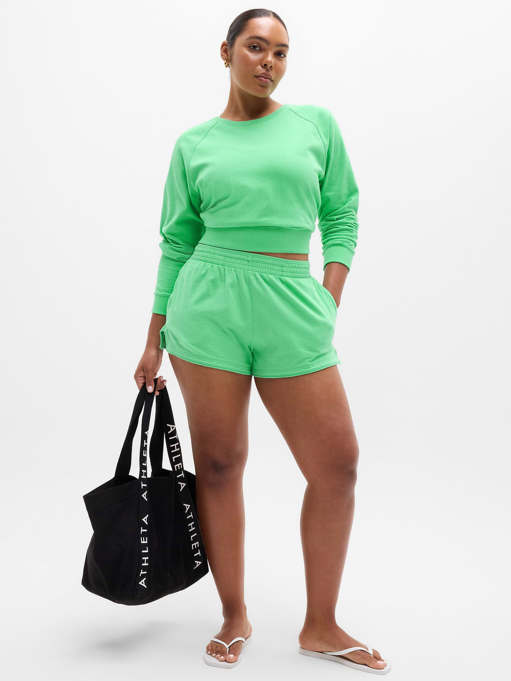 Airy Cotton Terry Shortie - Palmetto