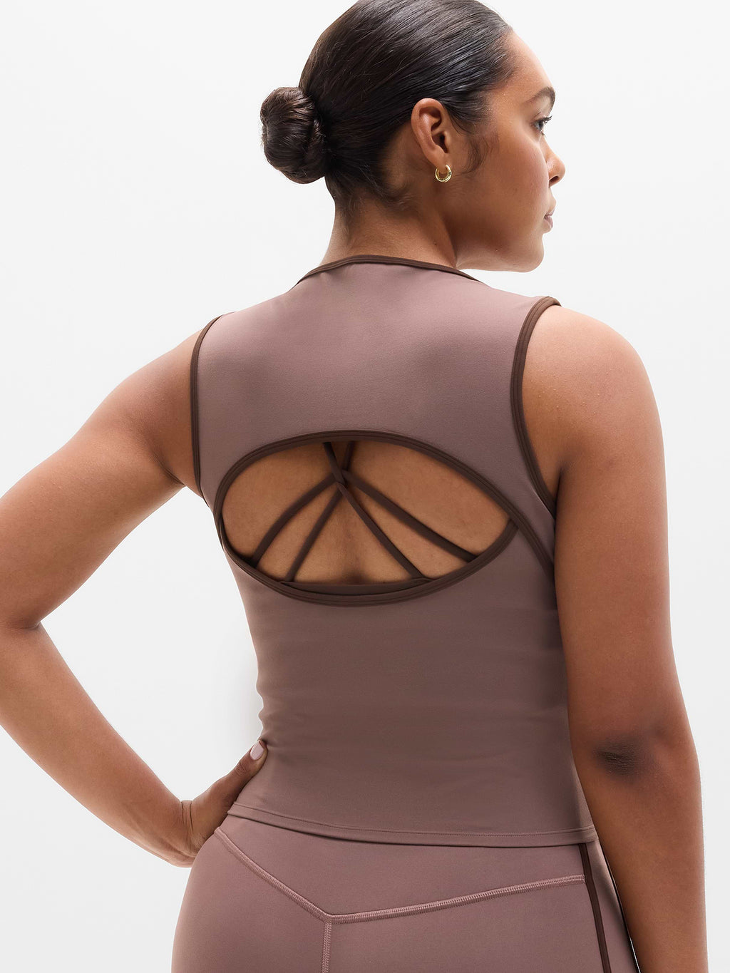 Transcend Open Back Muscle Tank - Driftwood/Woodland