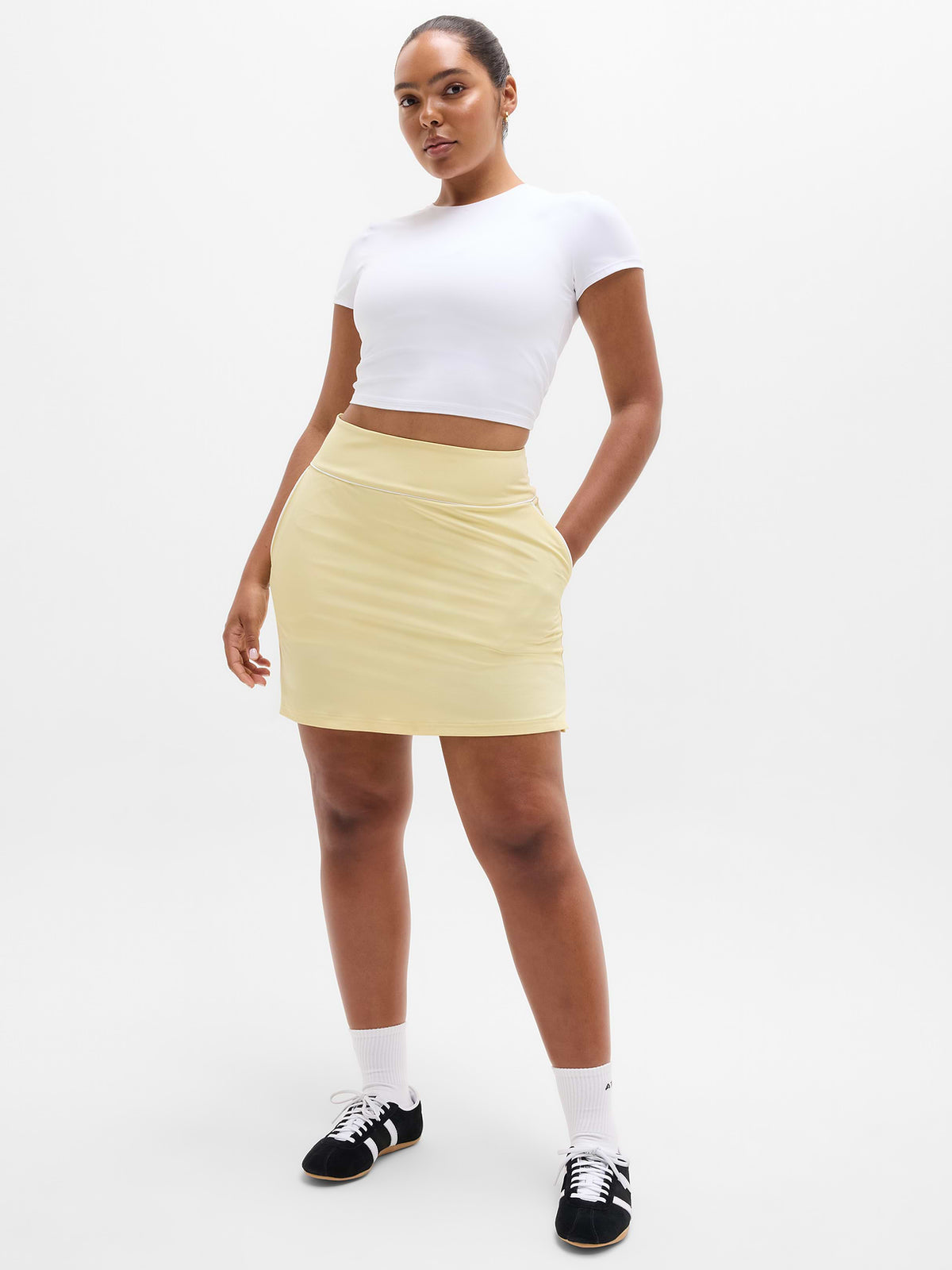 Tee Time High Rise 17" Skort - Solstice/White
