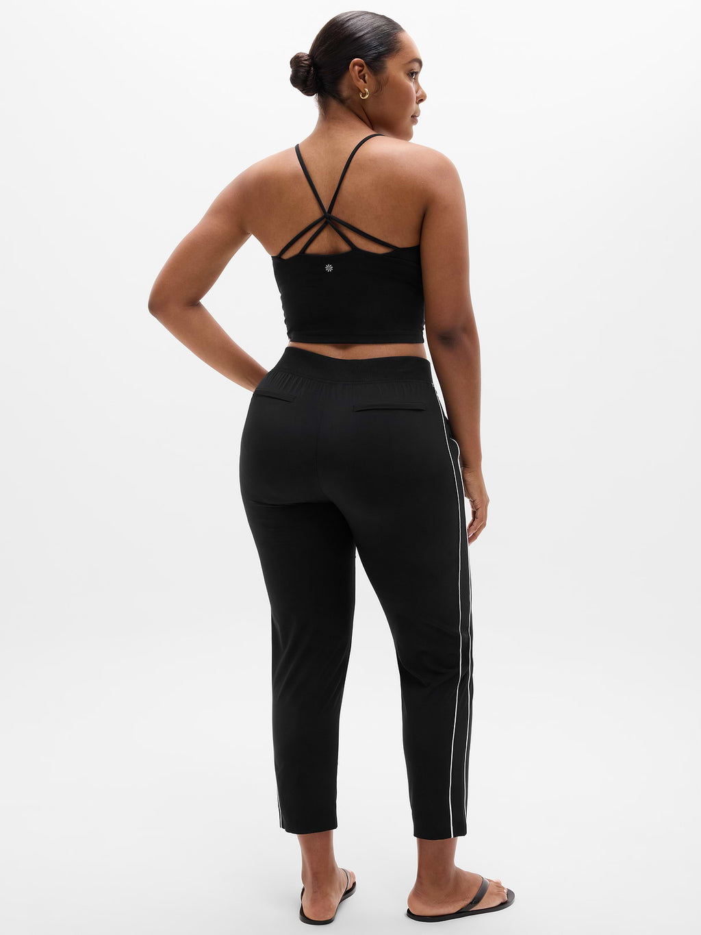 Brooklyn Piping Ankle Pant - Black/Bright White