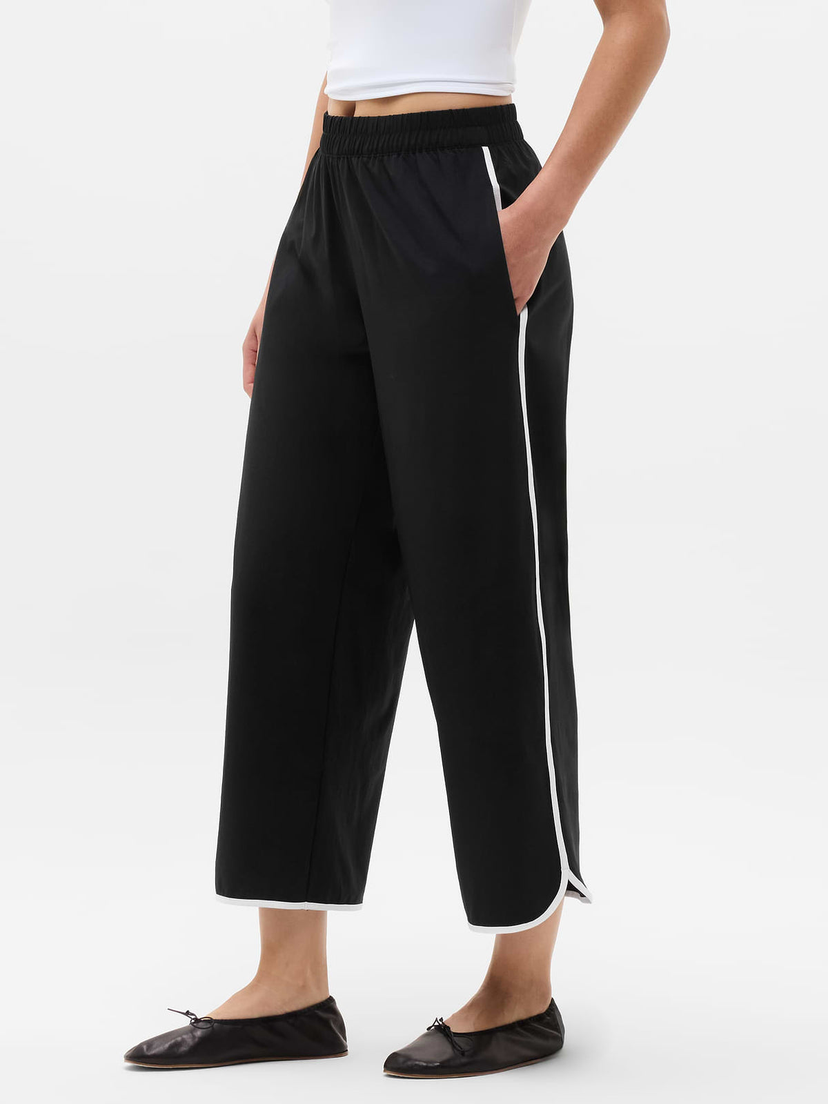Journey Wide Leg Pant - Black/Bright White