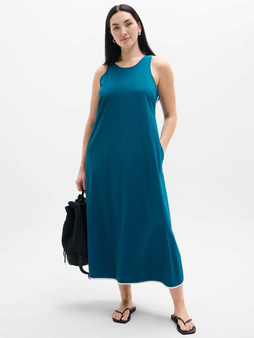 Journey Dress - Coastal Teal/White