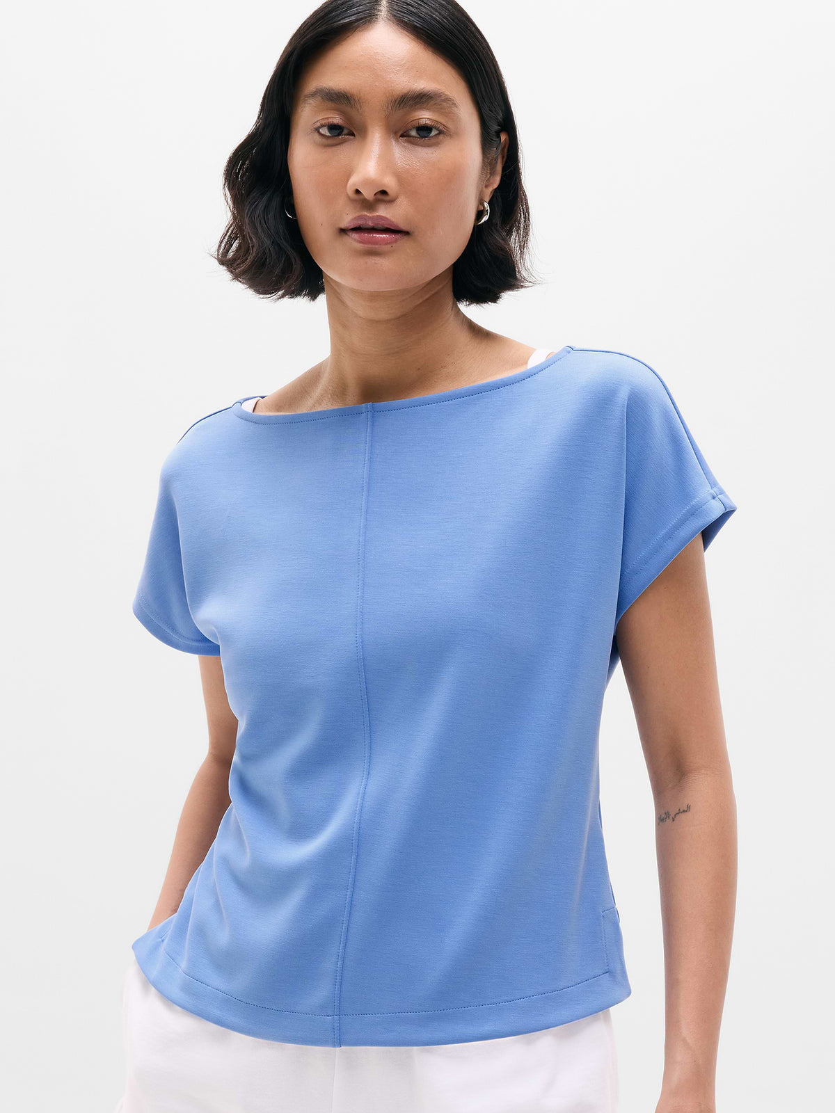 Seasoft Boat Neck Tee - Waterfall