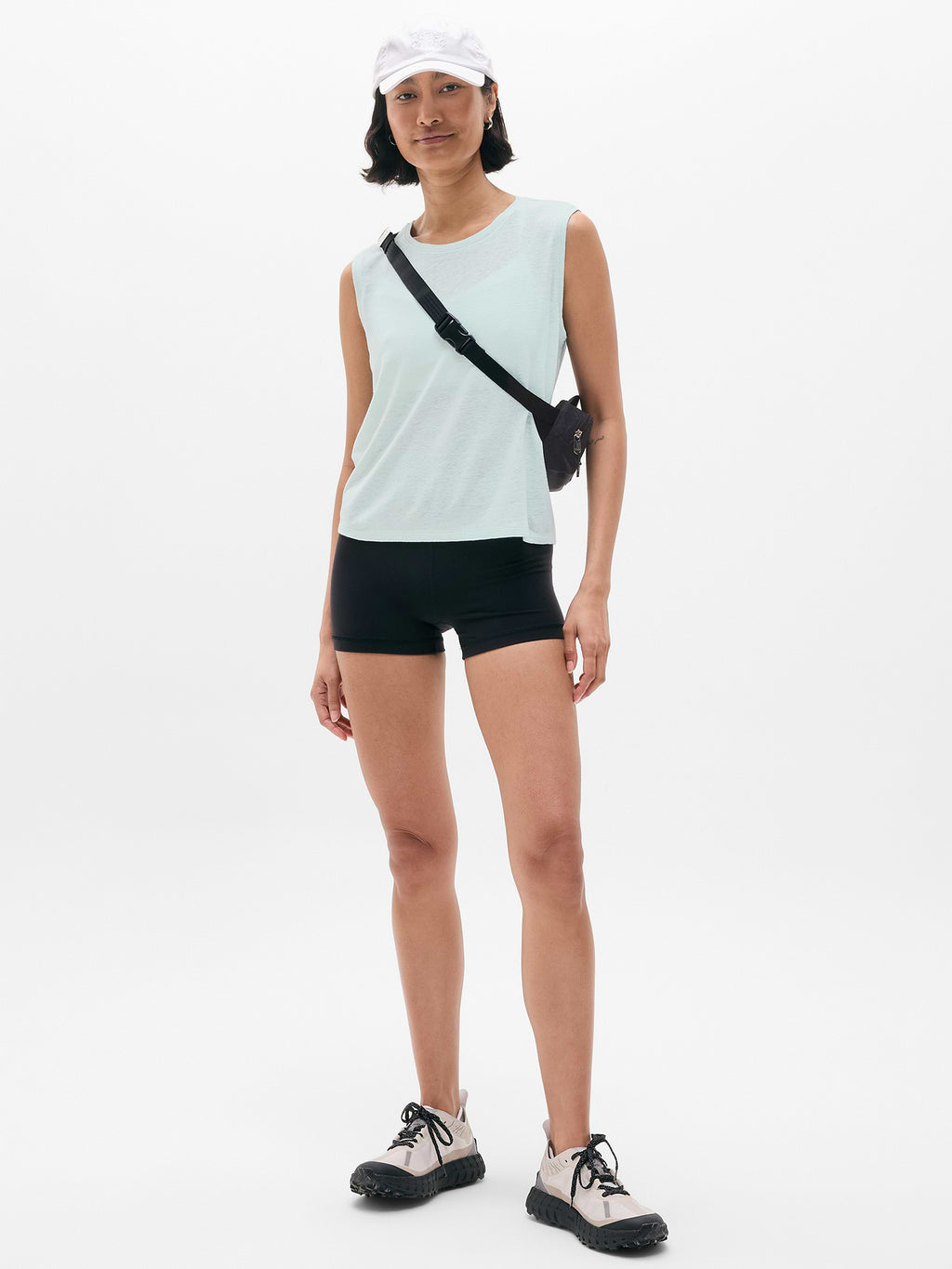 Getaway Linen Blend Muscle Tank - Sky