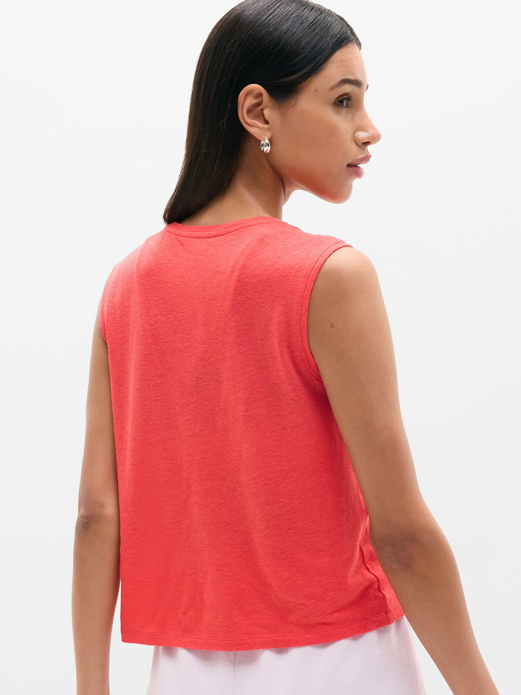 Getaway Linen Blend Muscle Tank - Siren