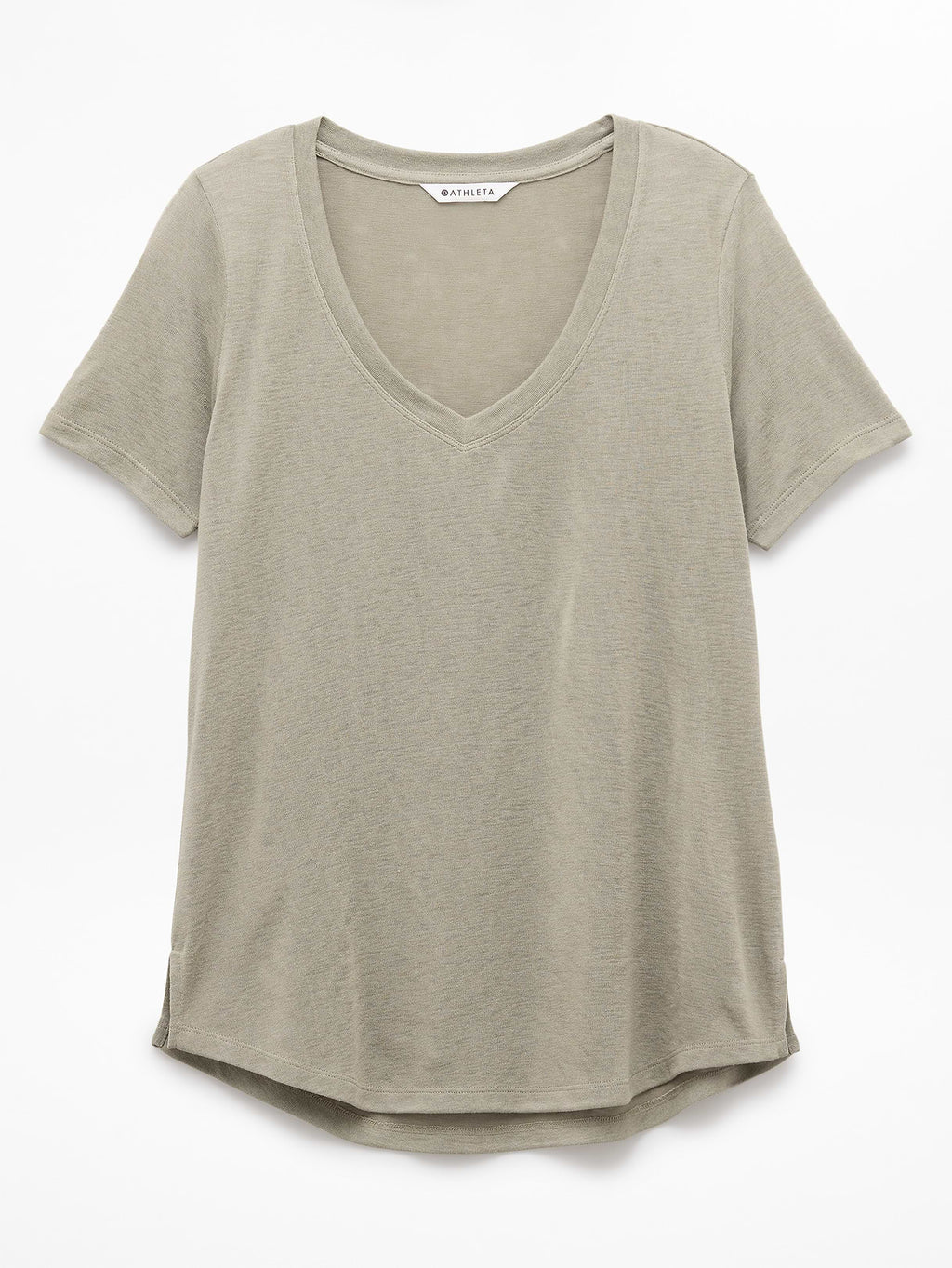 Breezy Scoop V-Neck Tee - Willow
