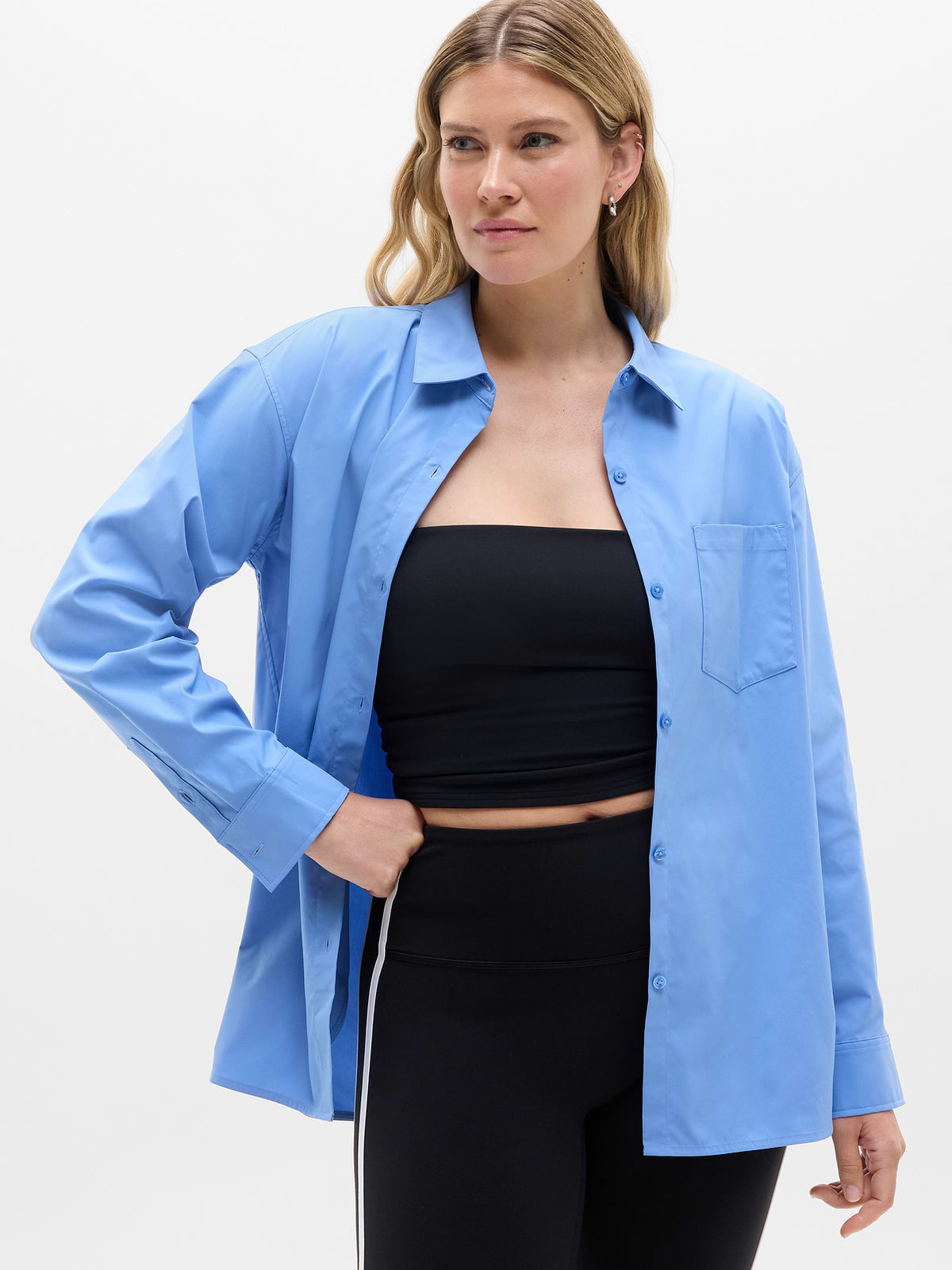 Midday Relaxed Poplin Shirt - Waterfall