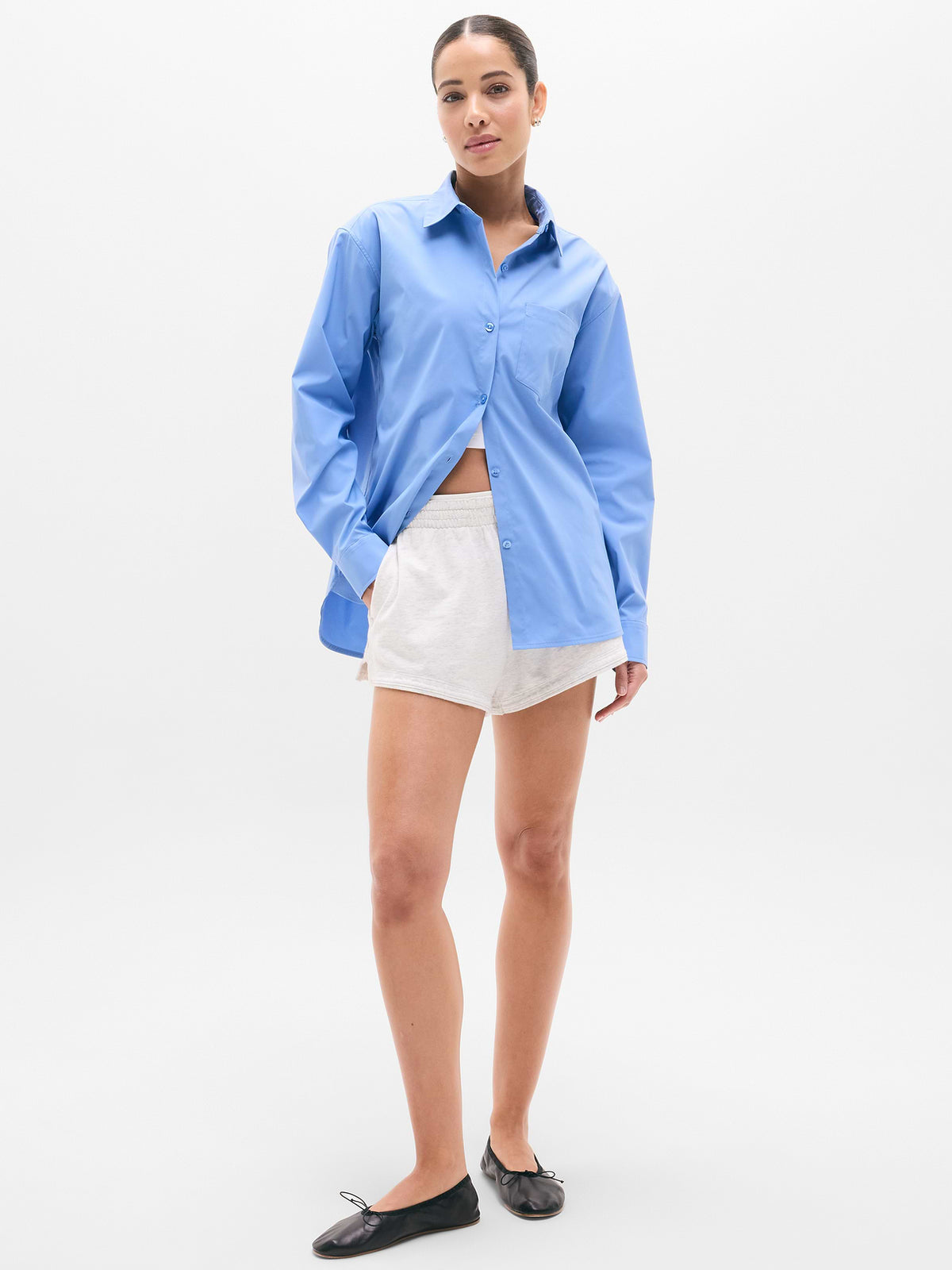 Midday Relaxed Poplin Shirt - Waterfall