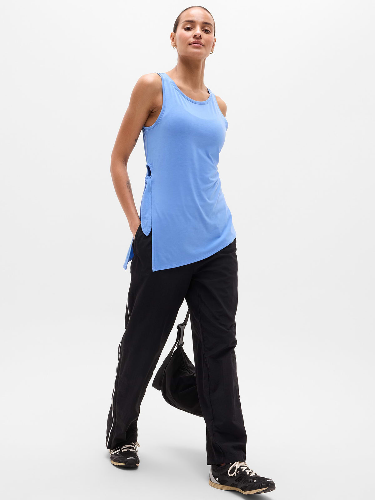 Move With Ease Asym Tie Tank - Waterfall