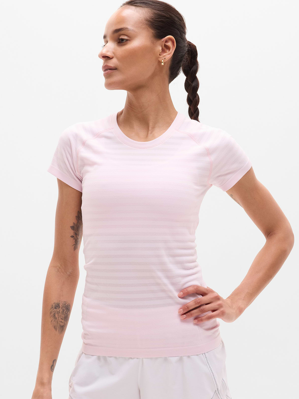 Momentum Flex Tee - Ballet Textured Stripe