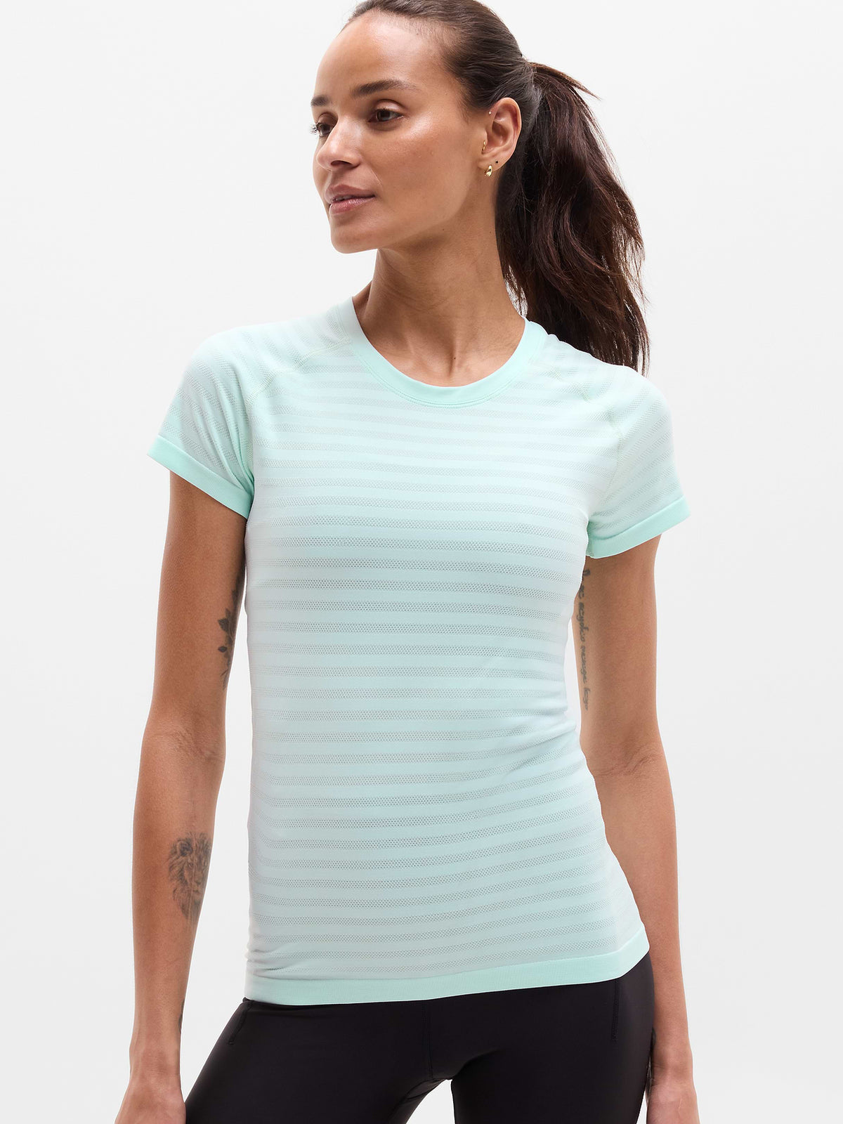Momentum Flex Tee - Sky Textured Stripe