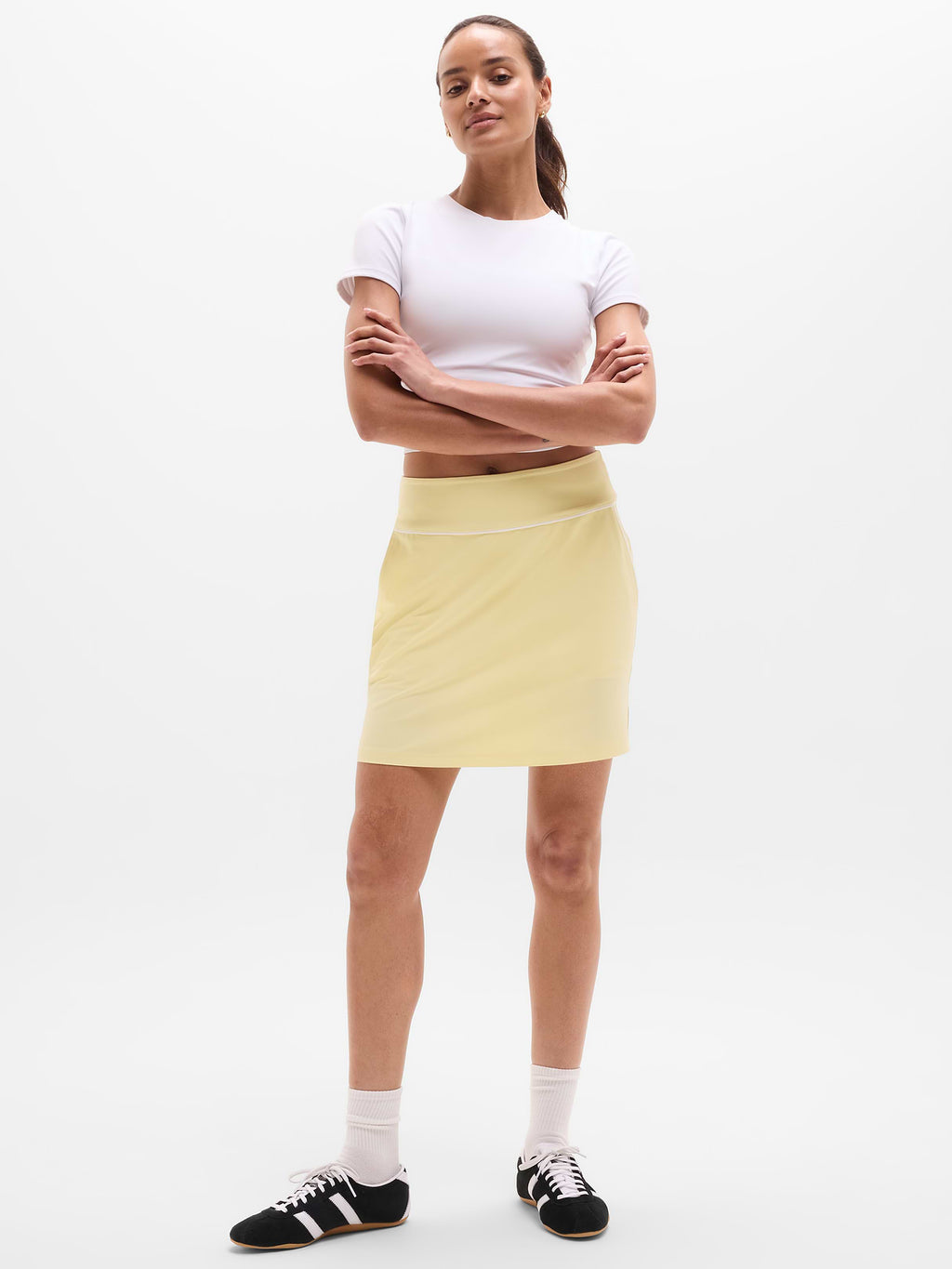 Tee Time High Rise 17" Skort - Solstice/White
