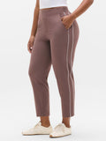 Brooklyn Piping Ankle Pant - Driftwood/White