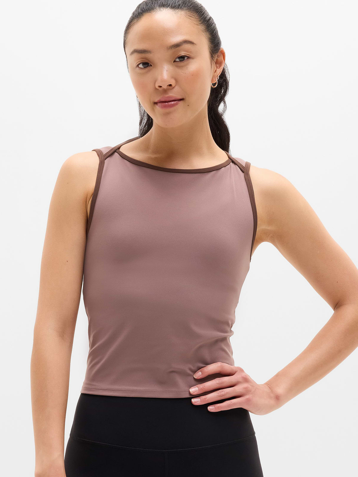 Transcend Open Back Muscle Tank - Driftwood/Woodland