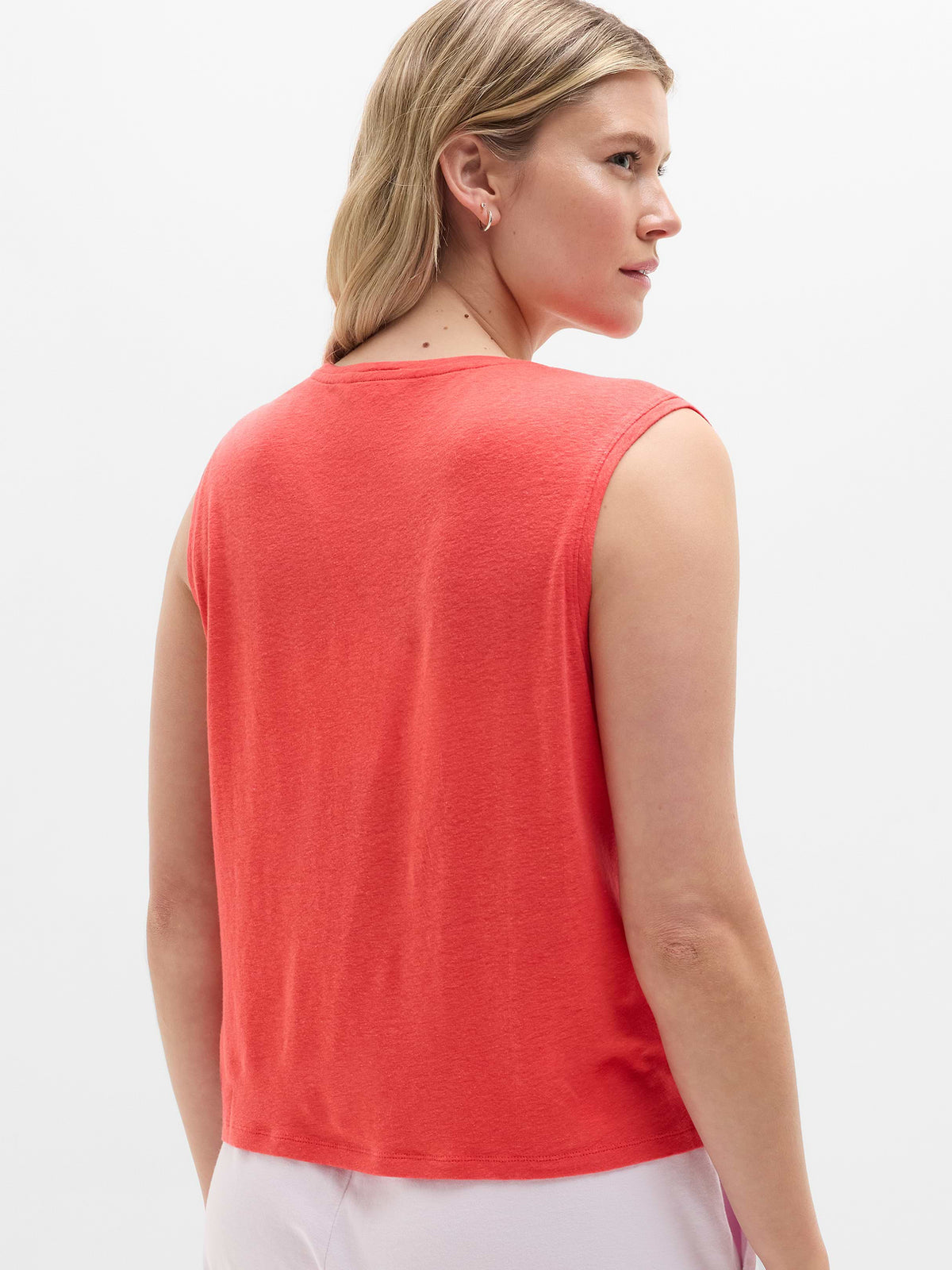 Getaway Linen Blend Muscle Tank - Siren