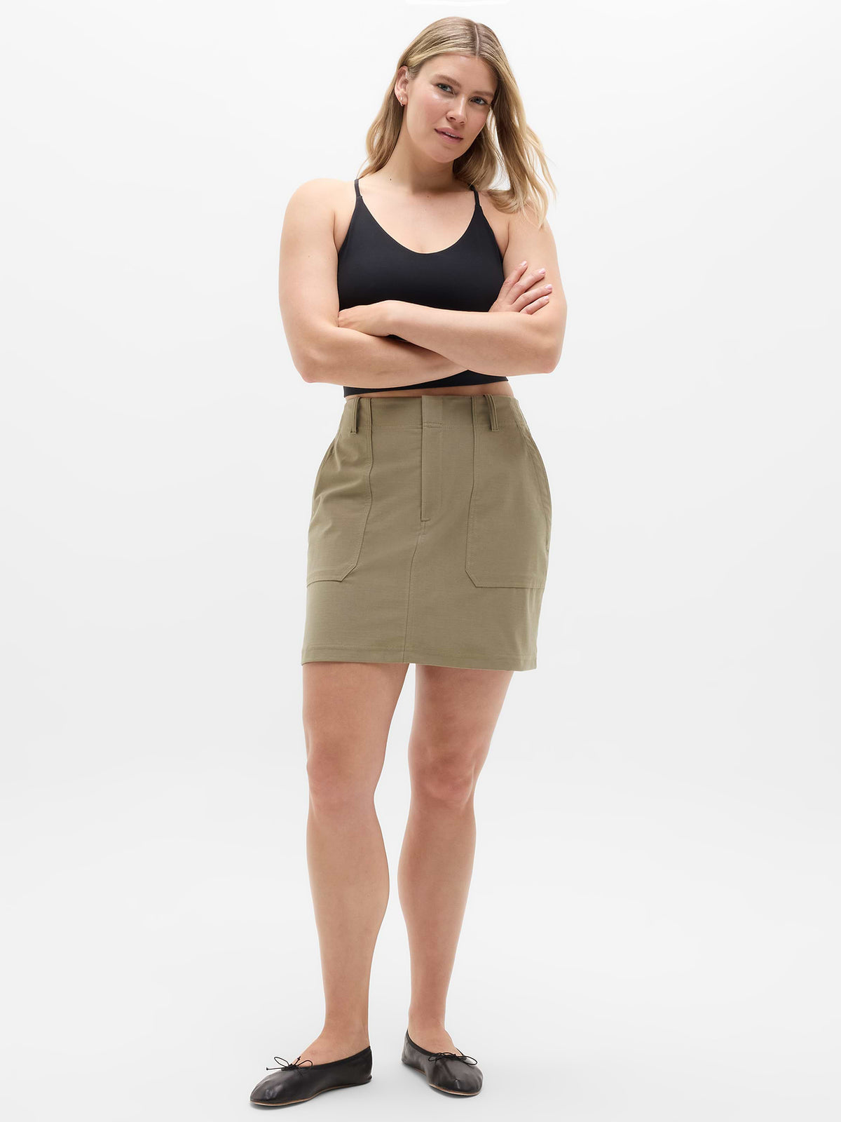 Skyline Mid Rise Skirt - Perennial Olive