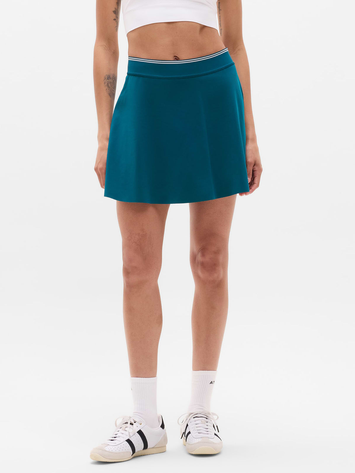 Ace A-Line Tipped 15.5" Skort - Coastal Teal/White