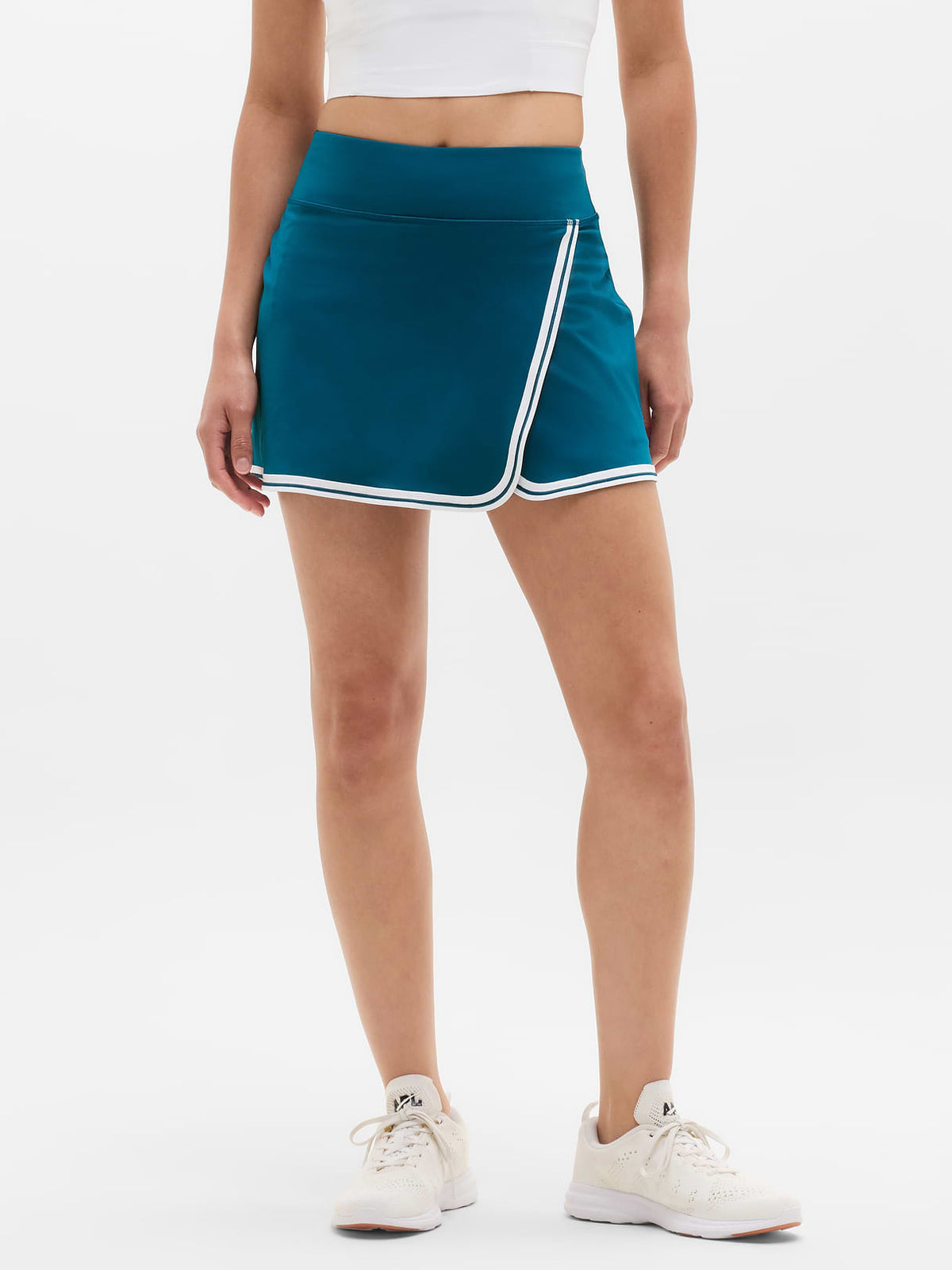 Crosscourt High Rise 14" Skort - Coastal Teal/White