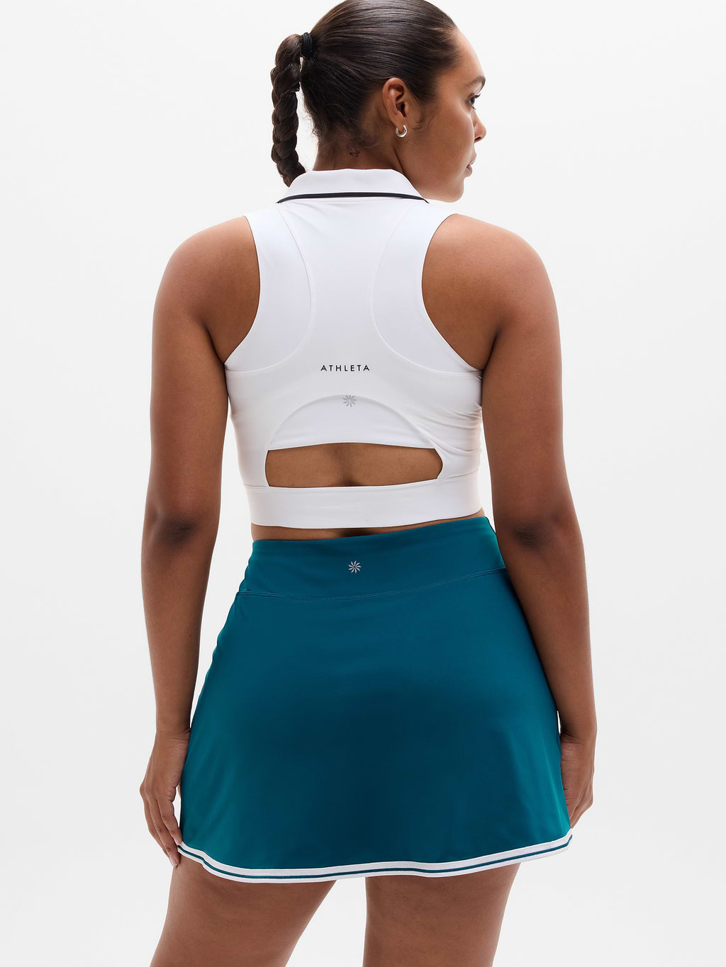 Crosscourt High Rise 14" Skort - Coastal Teal/White