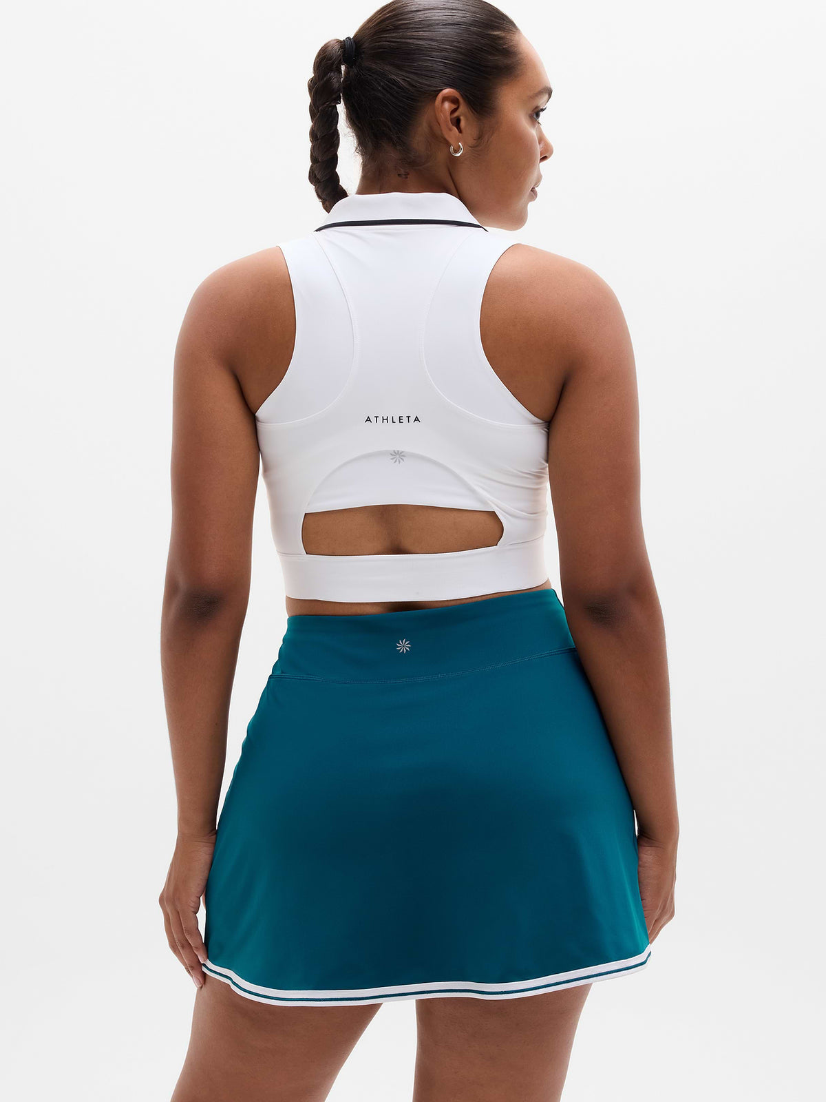 Crosscourt High Rise 14" Skort - Coastal Teal/White