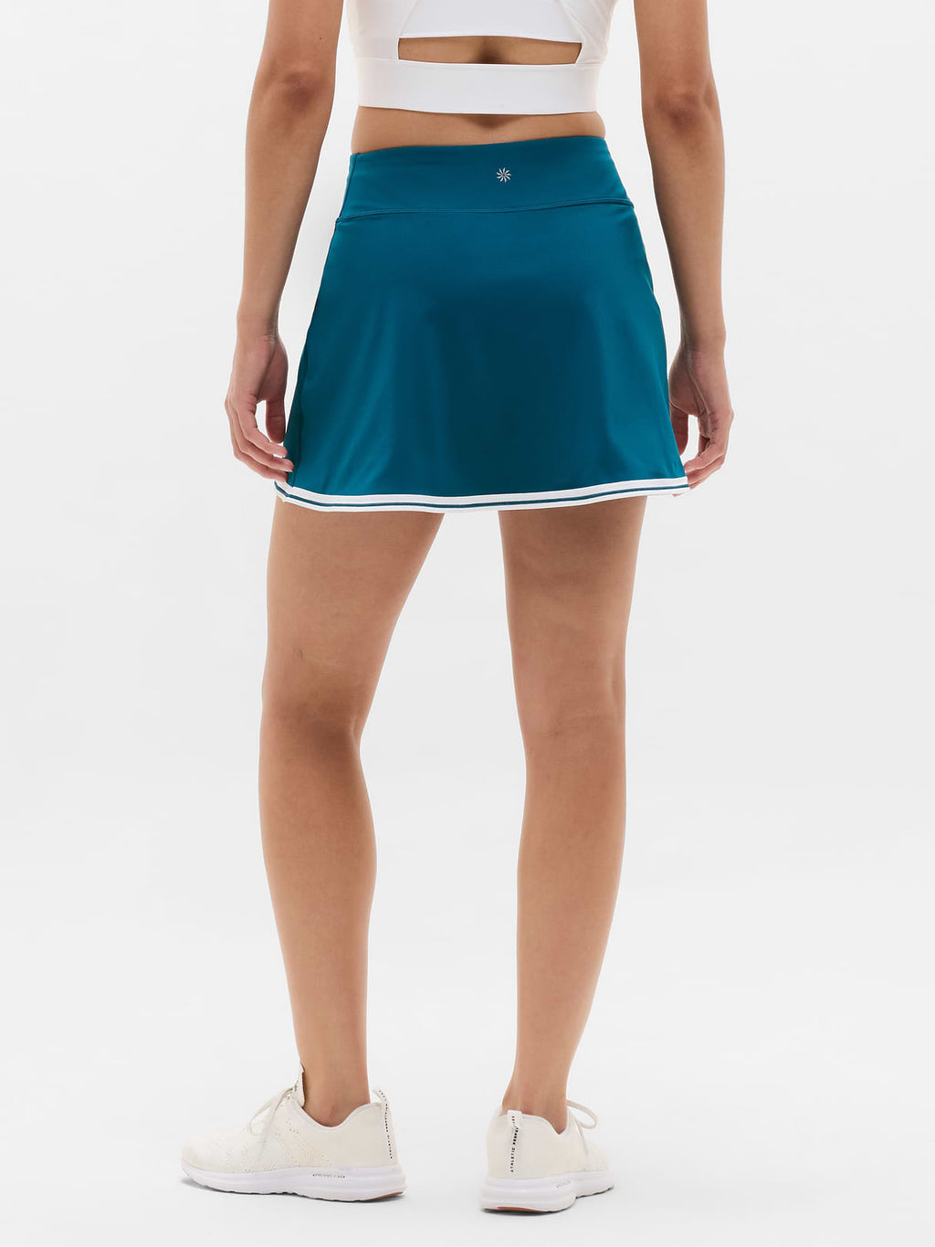 Crosscourt High Rise 14" Skort - Coastal Teal/White