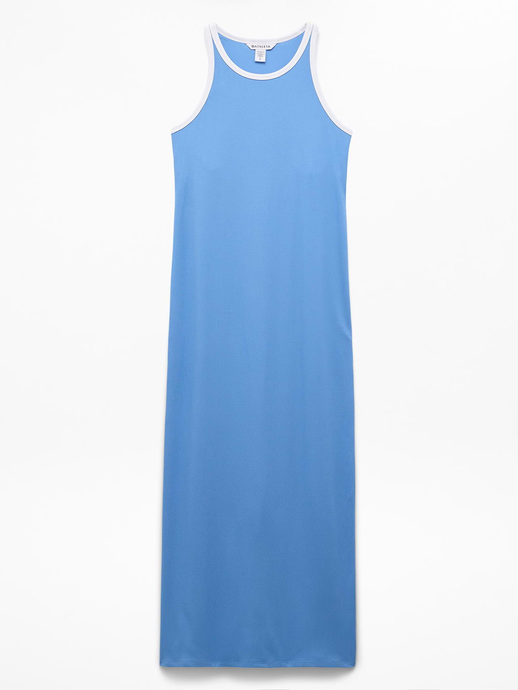 Signature Rib Maxi Dress - Waterfall/White