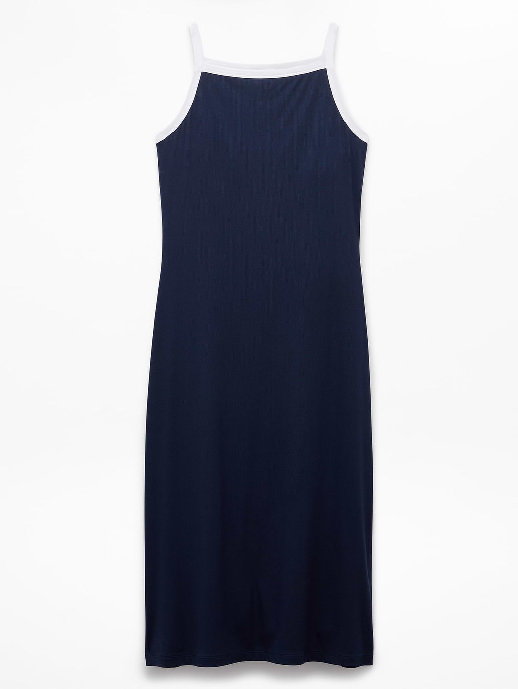 Signature Rib Apron Dress - Navy/White Piping