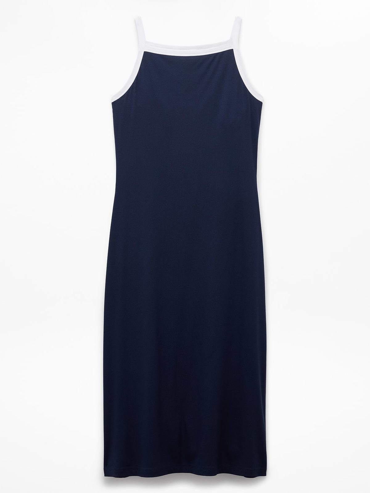 Signature Rib Apron Dress - Navy/White Piping