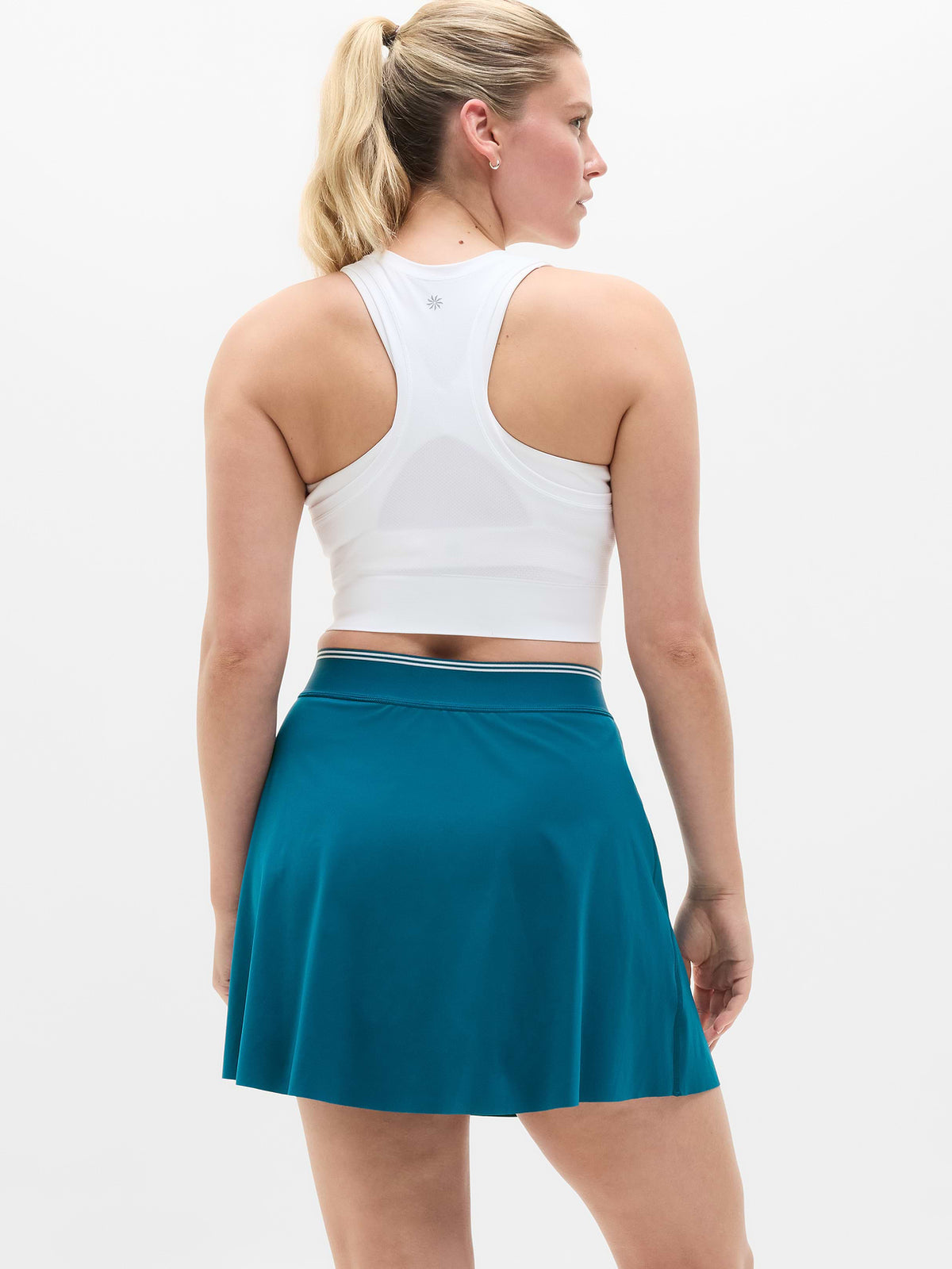Ace A-Line Tipped 15.5" Skort - Coastal Teal/White