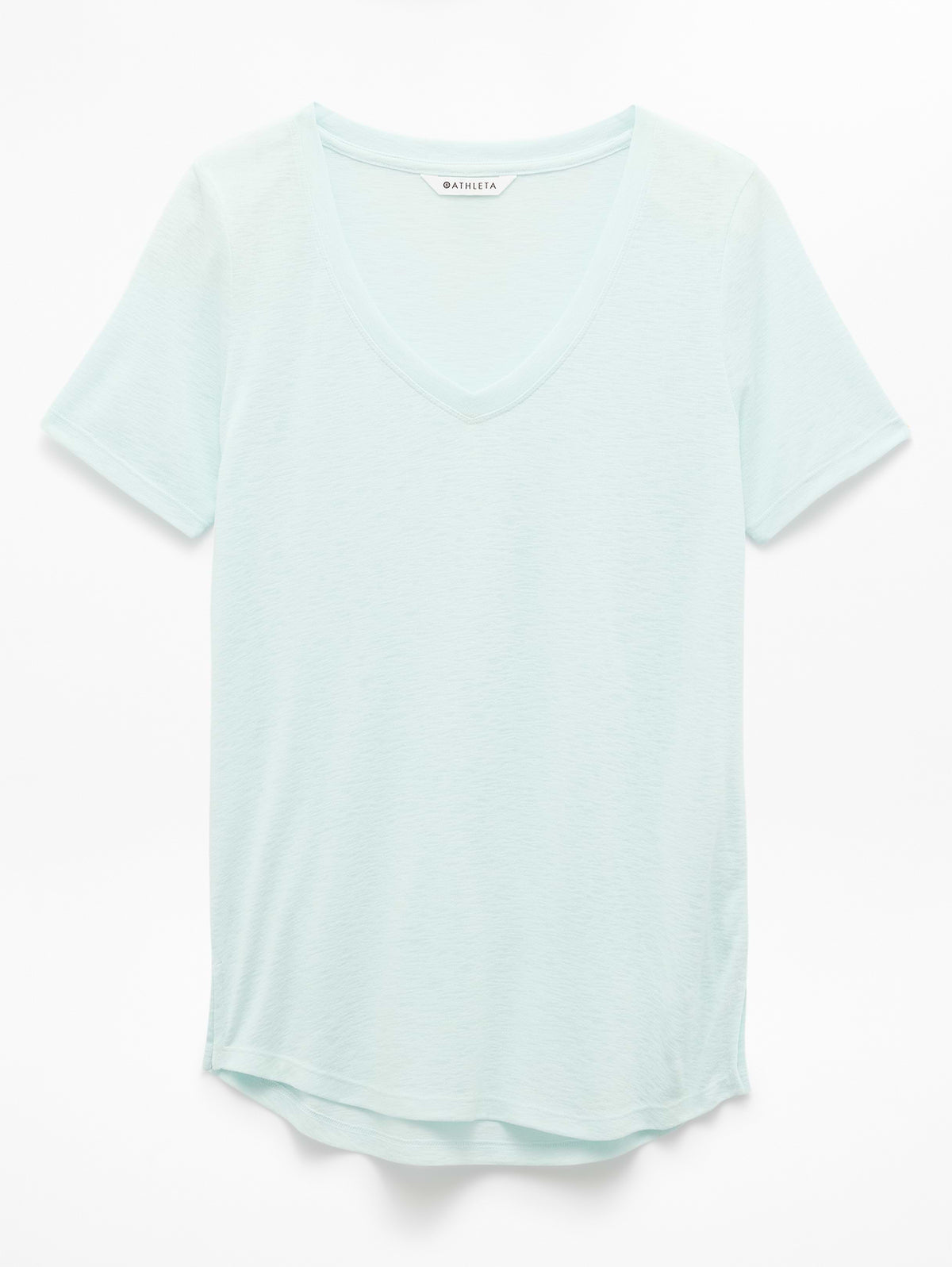 Breezy Scoop V-Neck Tee - Sky